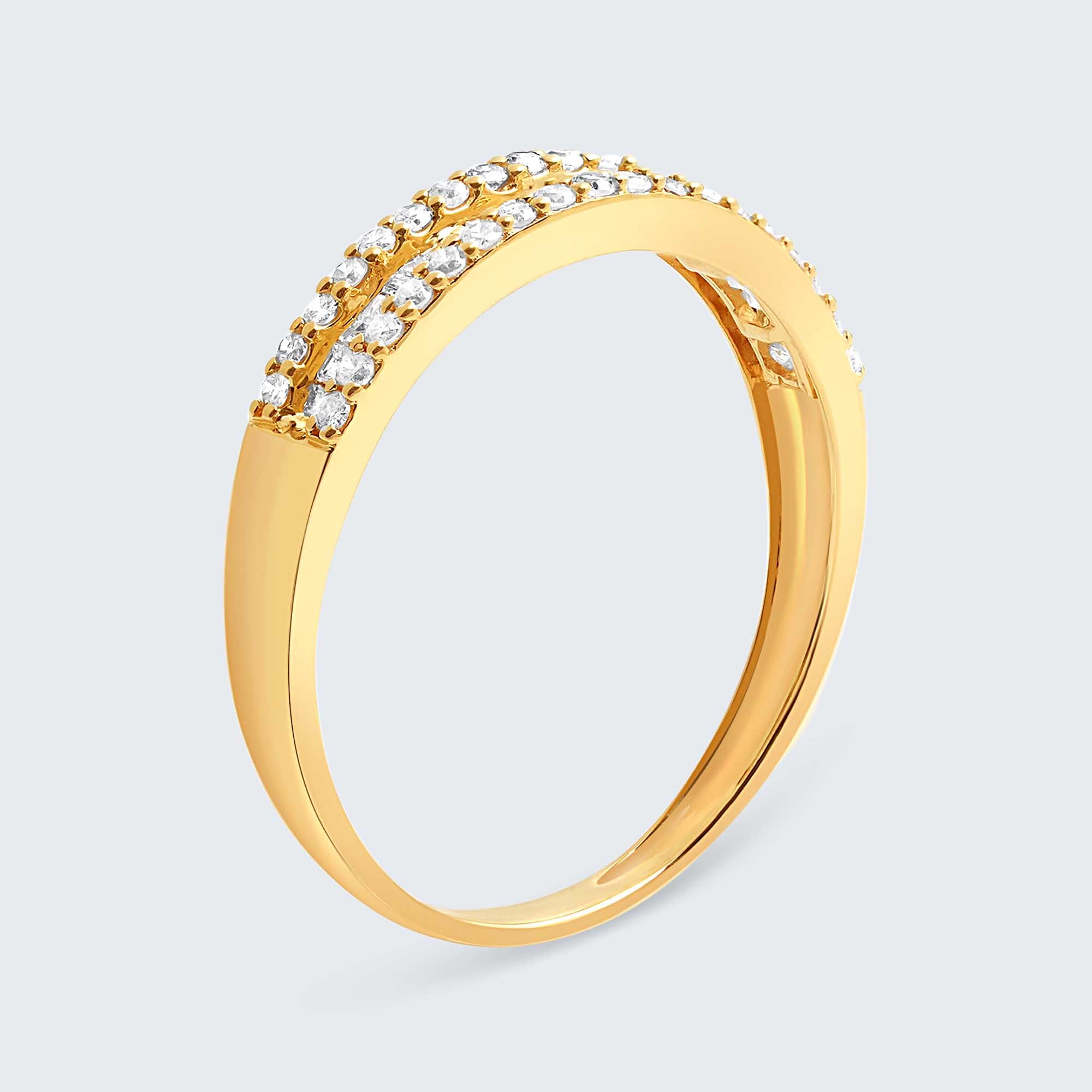 デュアルダイヤモンドリング – K18YG、0.30カラット