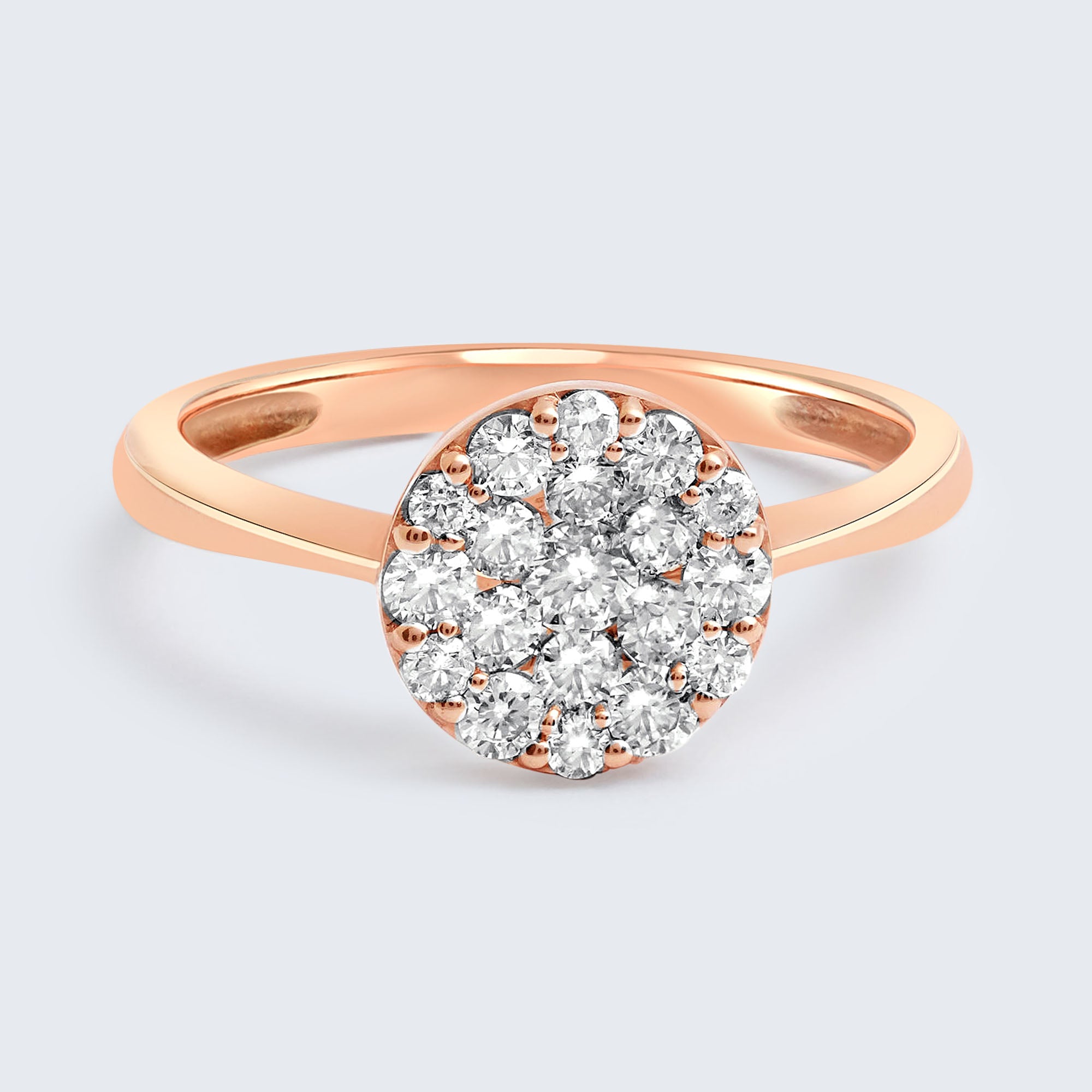 サークル ダイヤモンド リング – K18PG、0.50ct