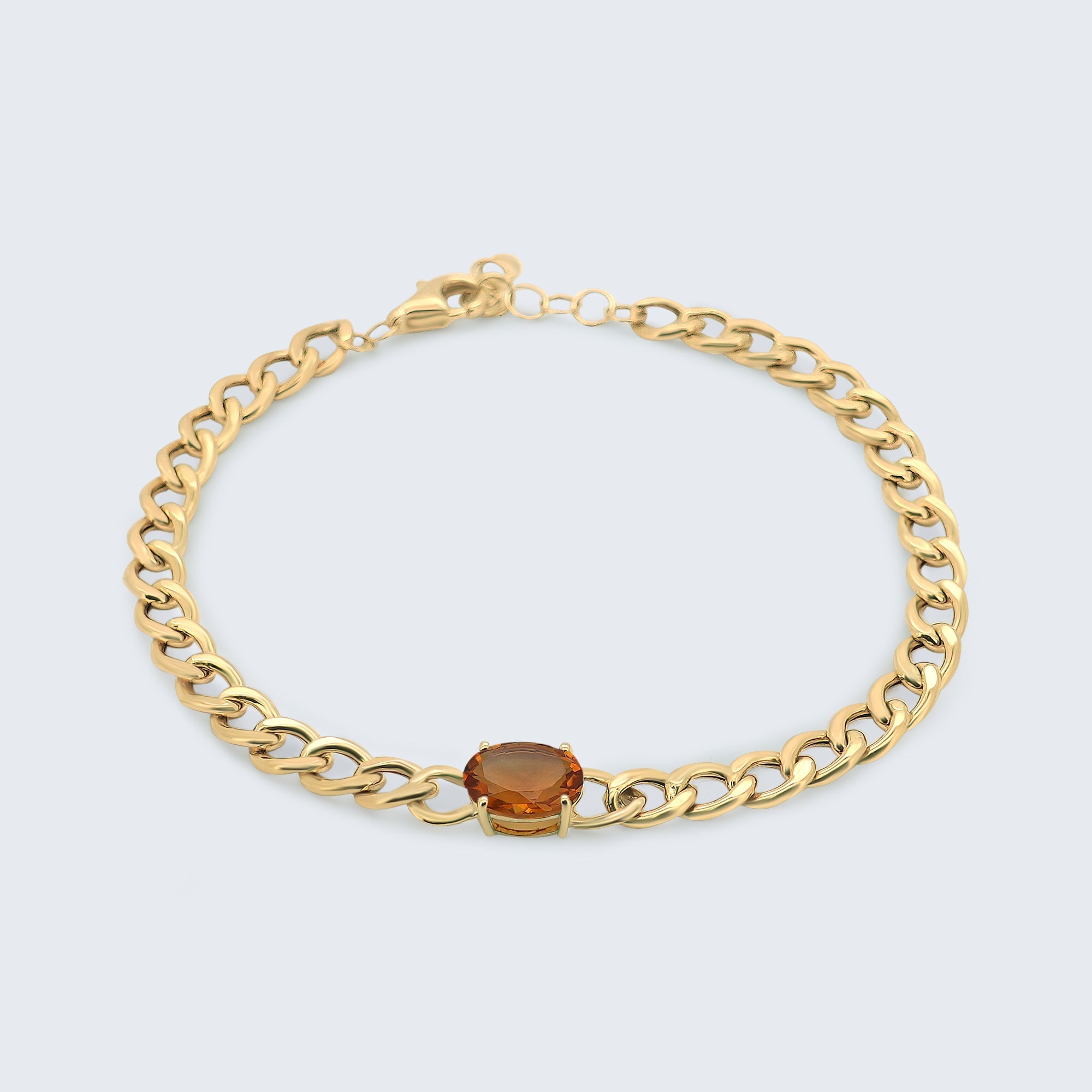 シトリン チェーンブレスレット – K18YG 1.0カラット
