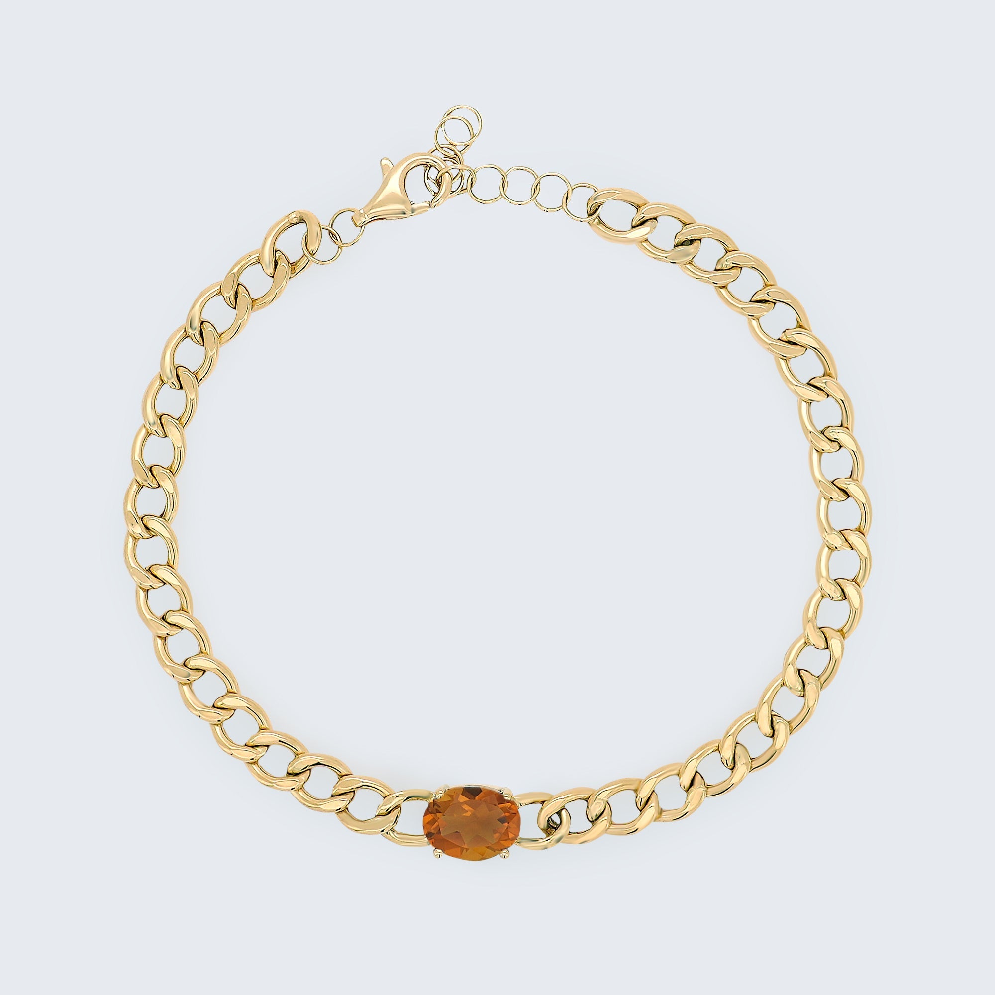 シトリン チェーンブレスレット – K18YG 1.0カラット