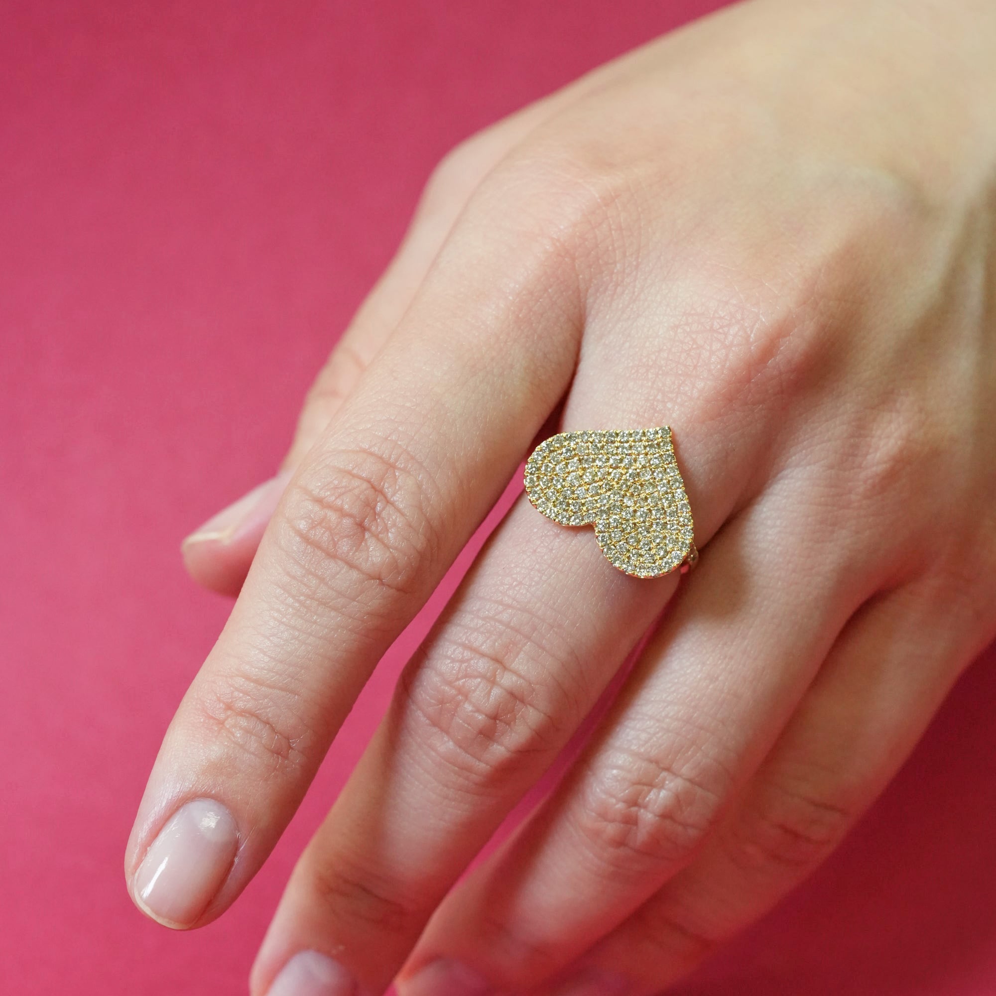 ハート ダイヤモンド リング – K18YG、1.0ct