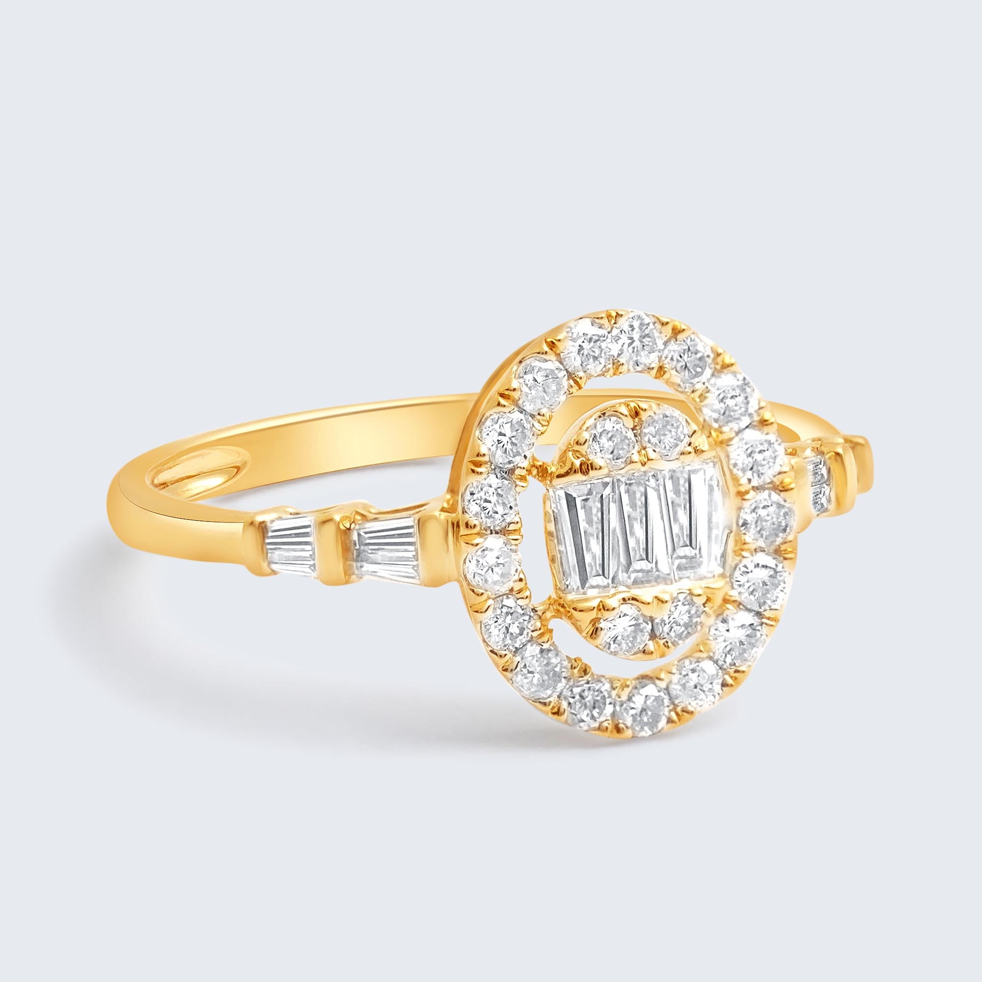 デザイン ダイヤモンド リング – K18YG、0.50ct 