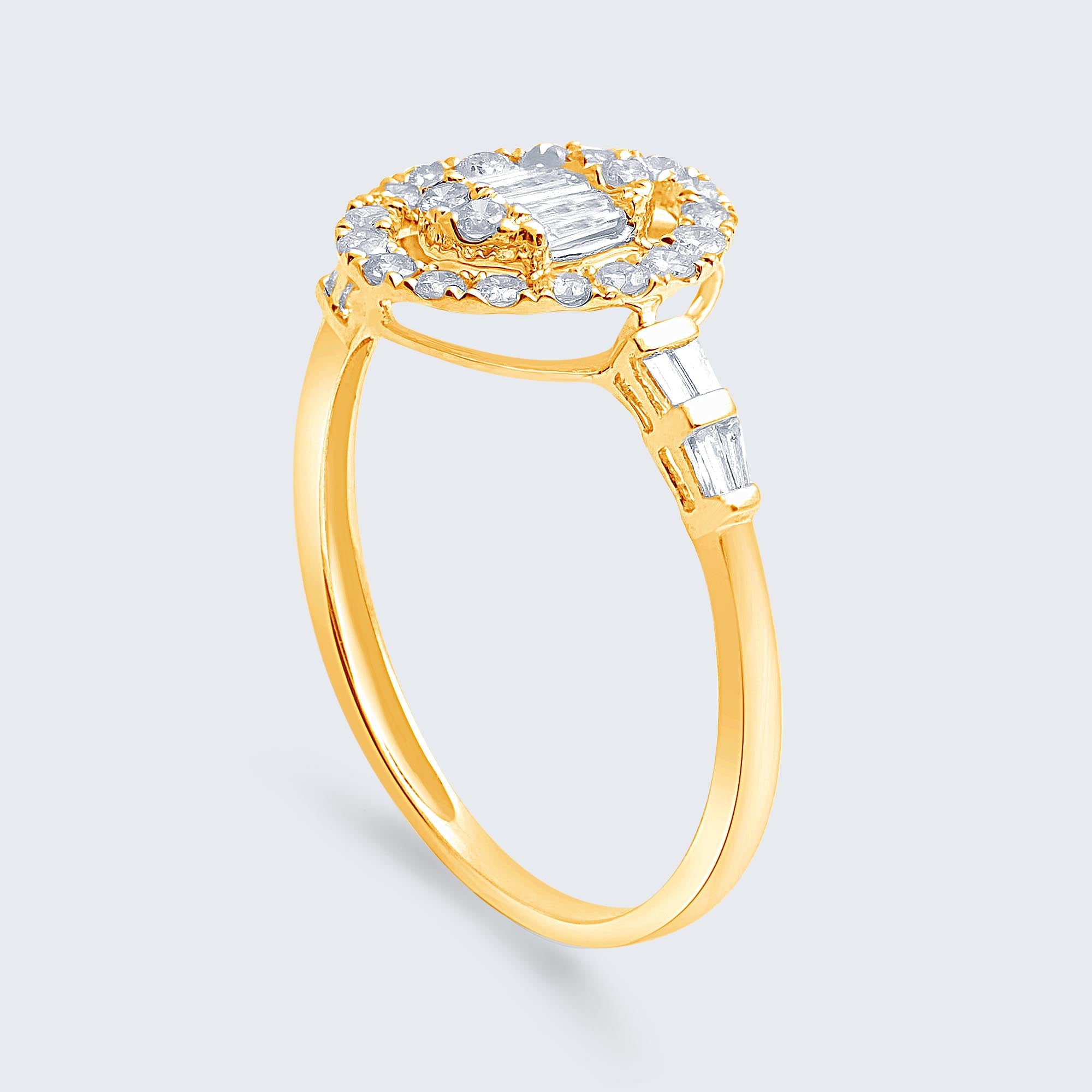 デザイン ダイヤモンド リング – K18YG、0.50ct