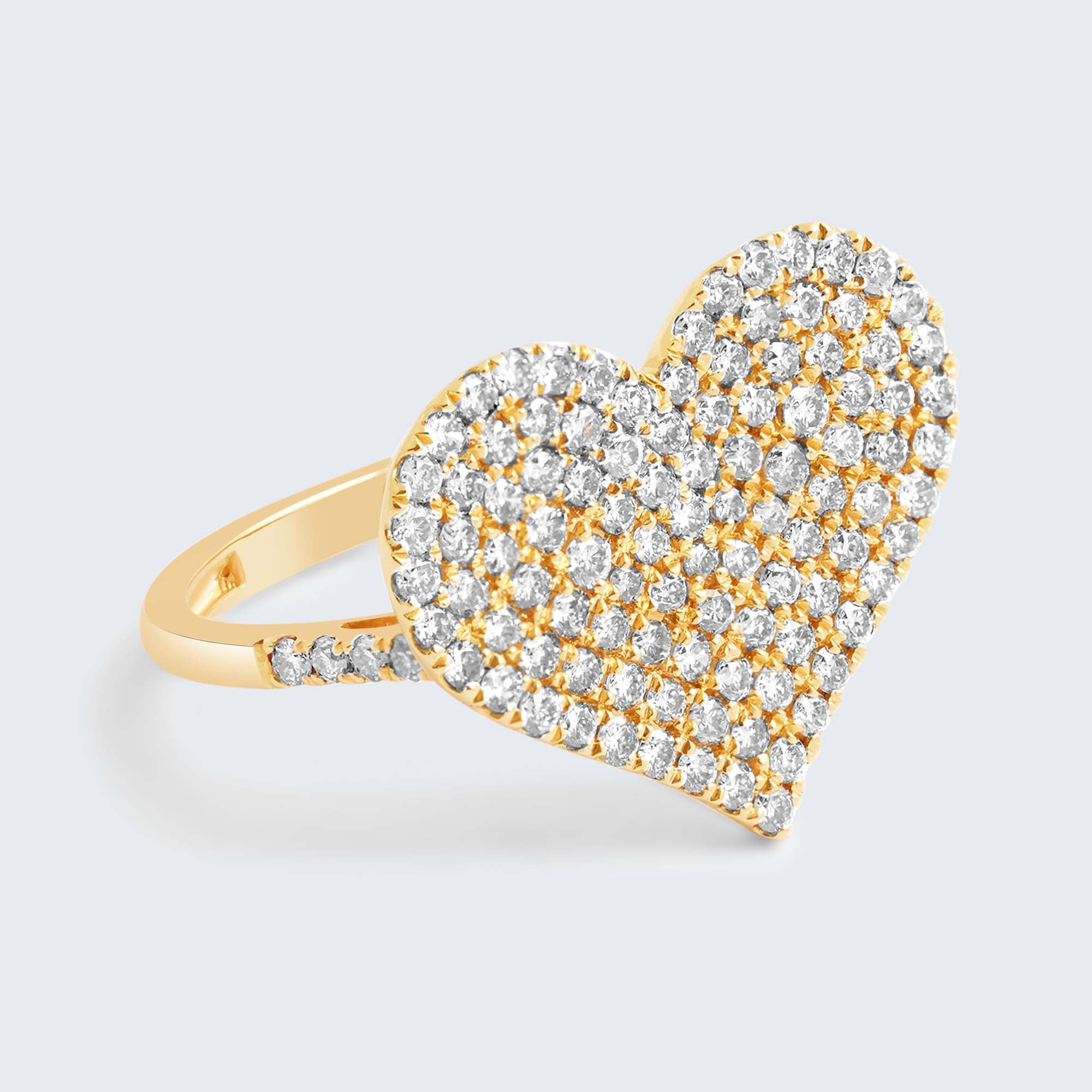 ハート ダイヤモンド リング – K18YG、1.0ct