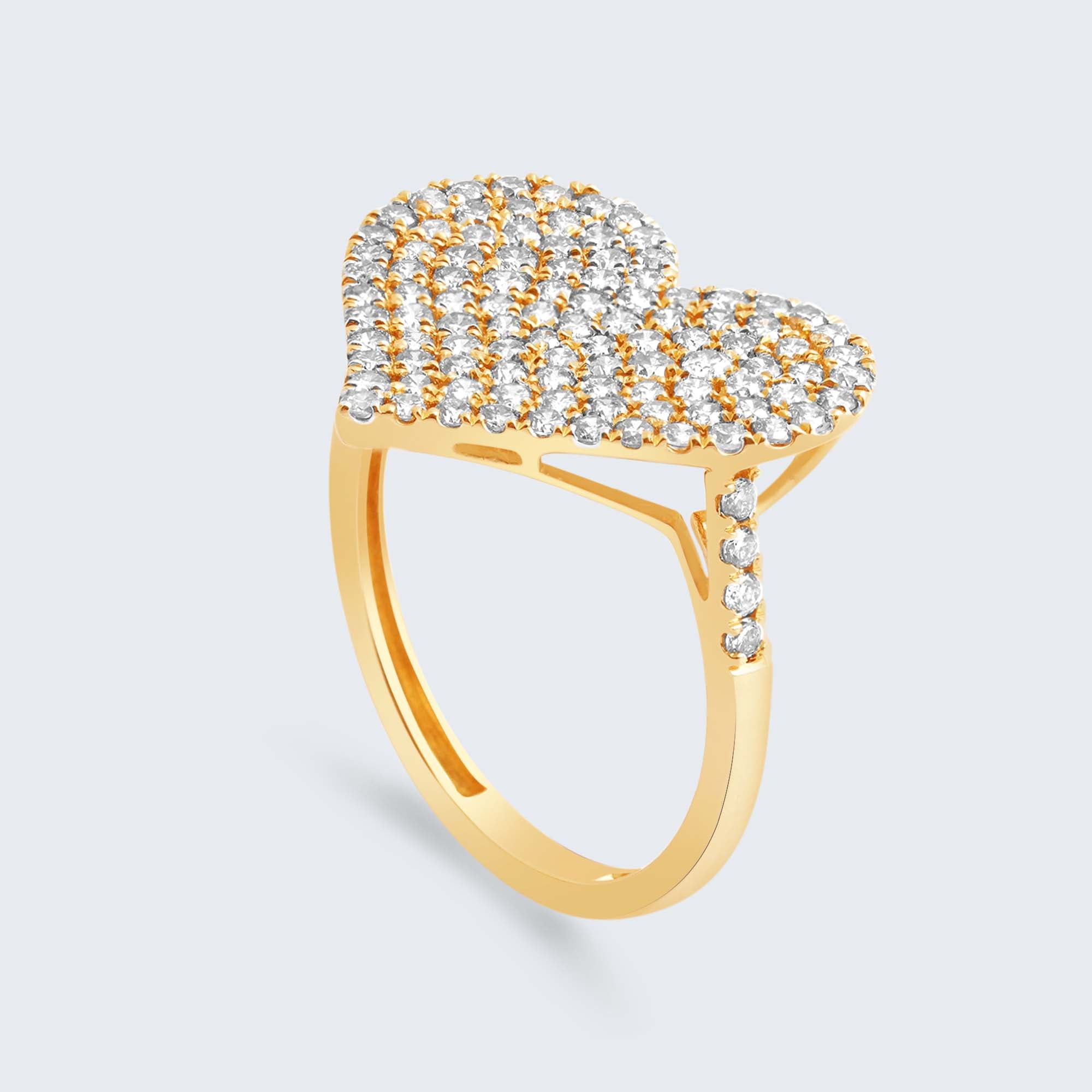 ハート ダイヤモンド リング – K18YG、1.0ct