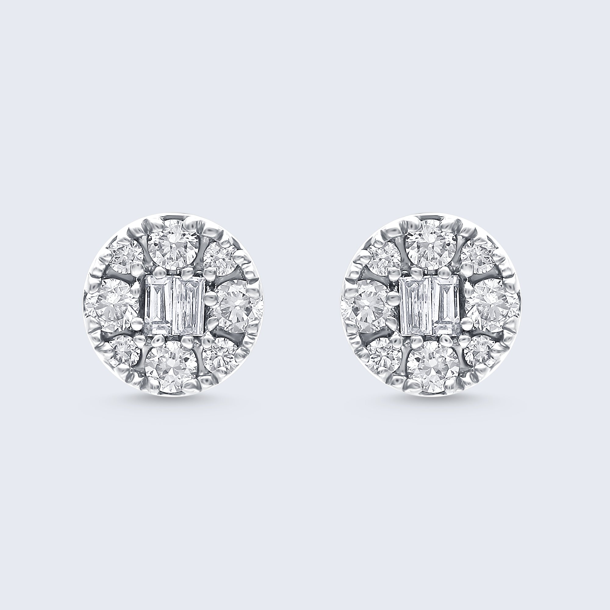 ダイヤモンド クラスター スタッド – 18Kホワイトゴールド、0.16カラット