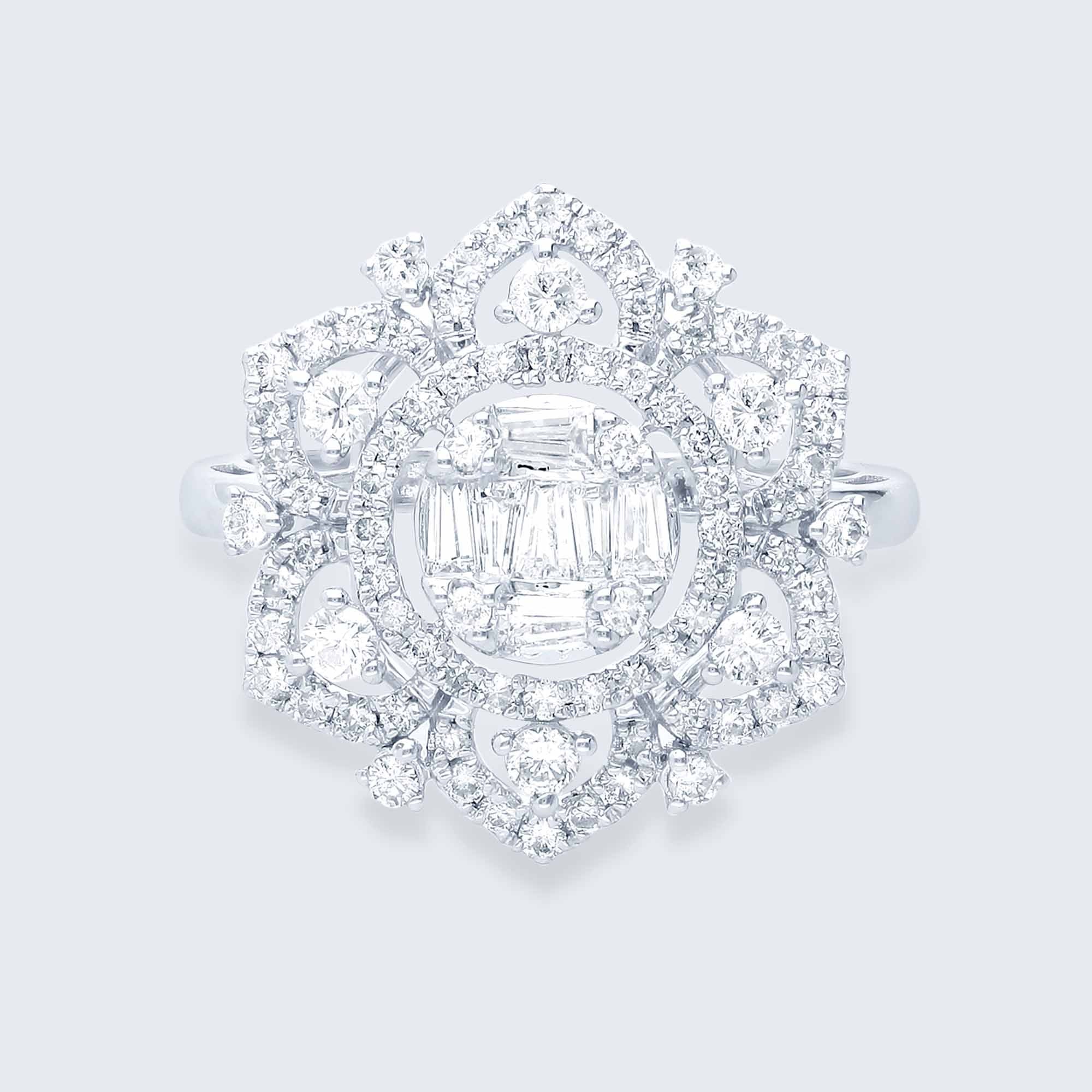 ダイヤモンドリング – K18WG、1.0カラット