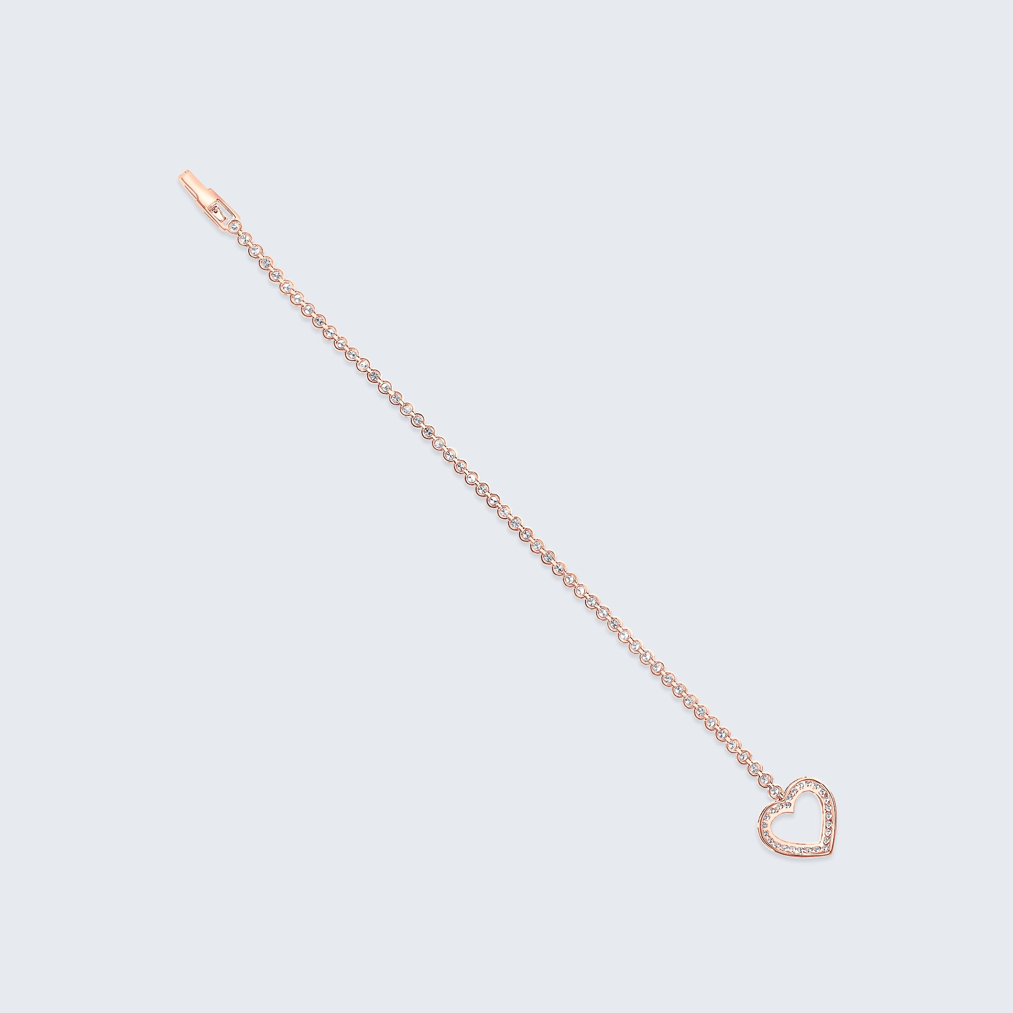 ハートクラスプ ダイヤモンド テニスブレスレット - 18Kゴールド、2.0カラット