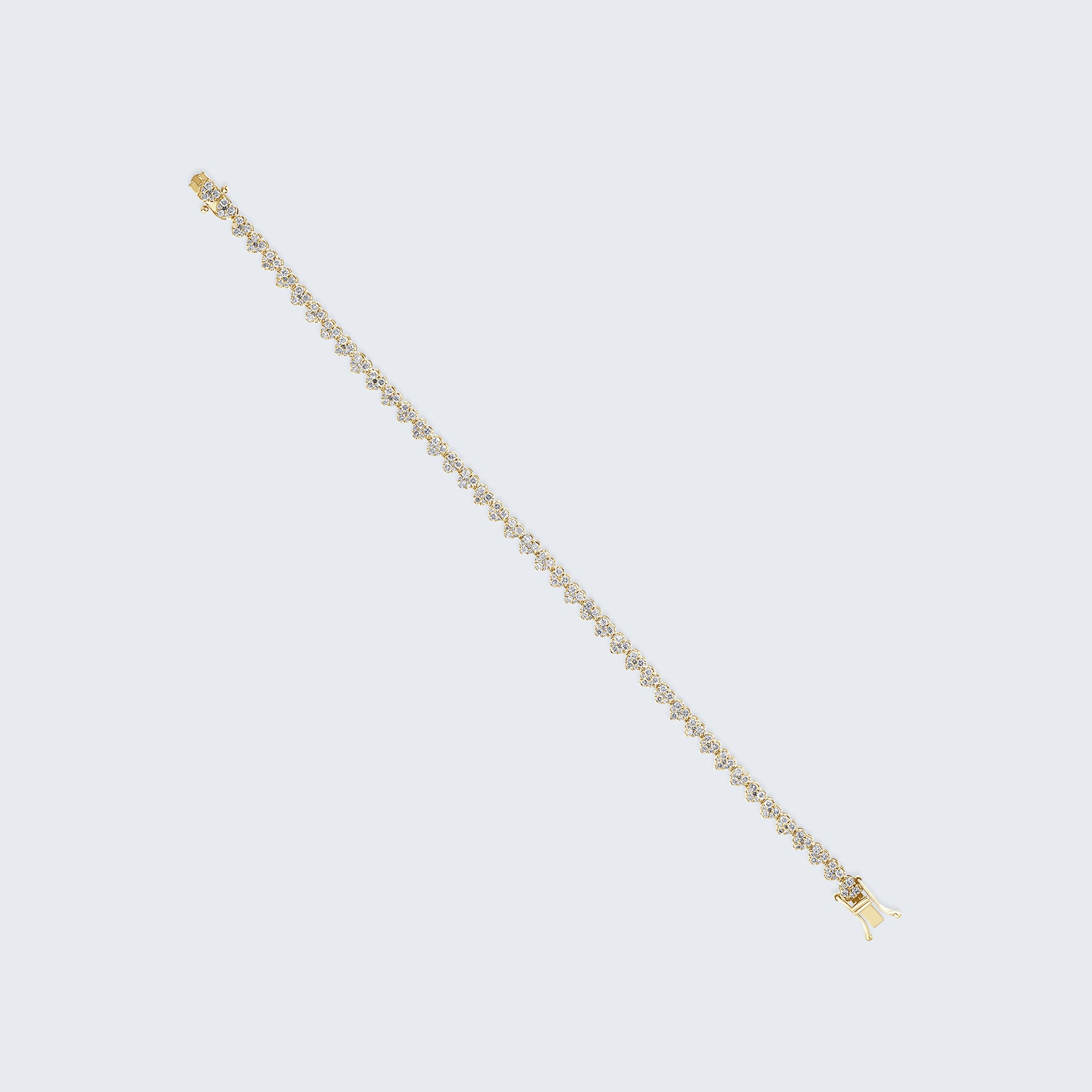 ハートライン ダイヤモンドブレスレット – 18Kゴールド、3.10カラット