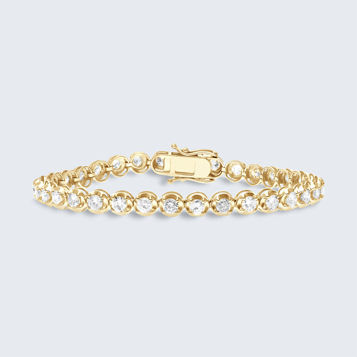 ハーフエタニティ・ダイヤモンド・ブレスレット – K18YG, 5.0ct