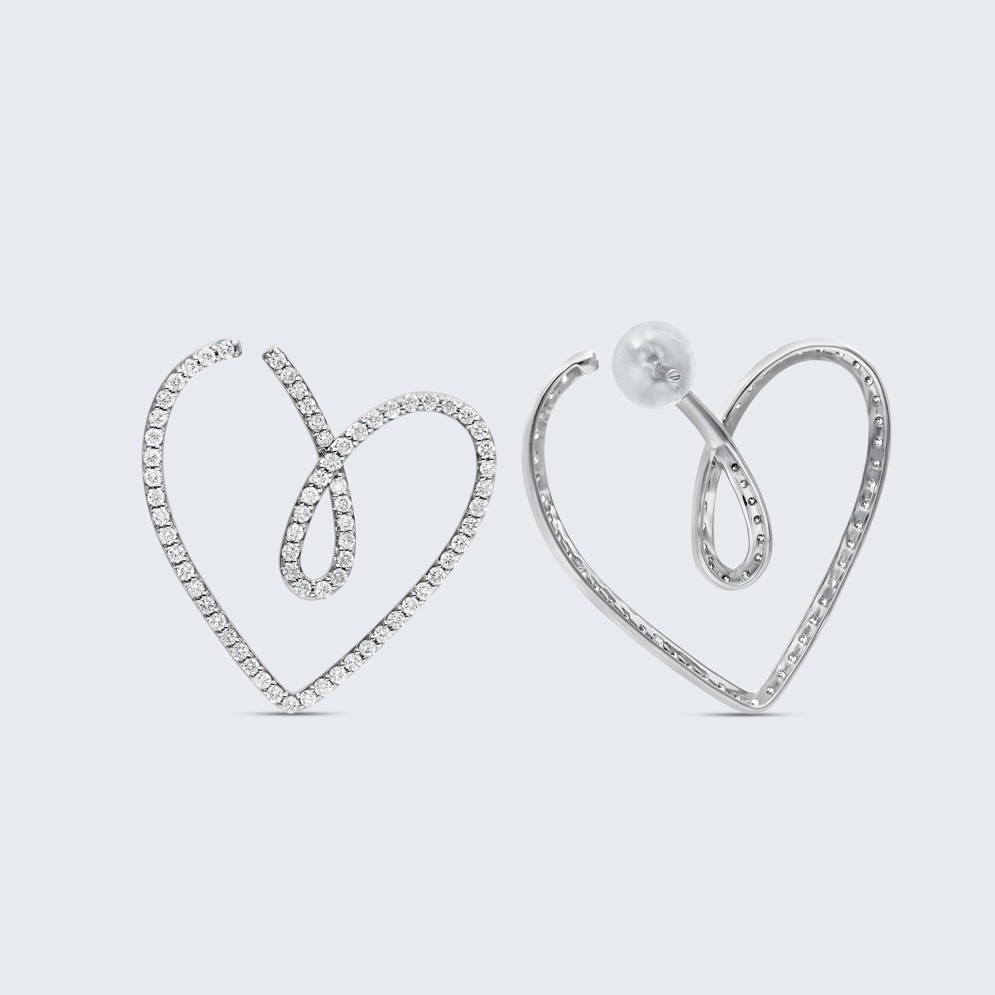 エンジェルハート ダイヤモンド イヤリング – 18Kゴールド、1.0カラット