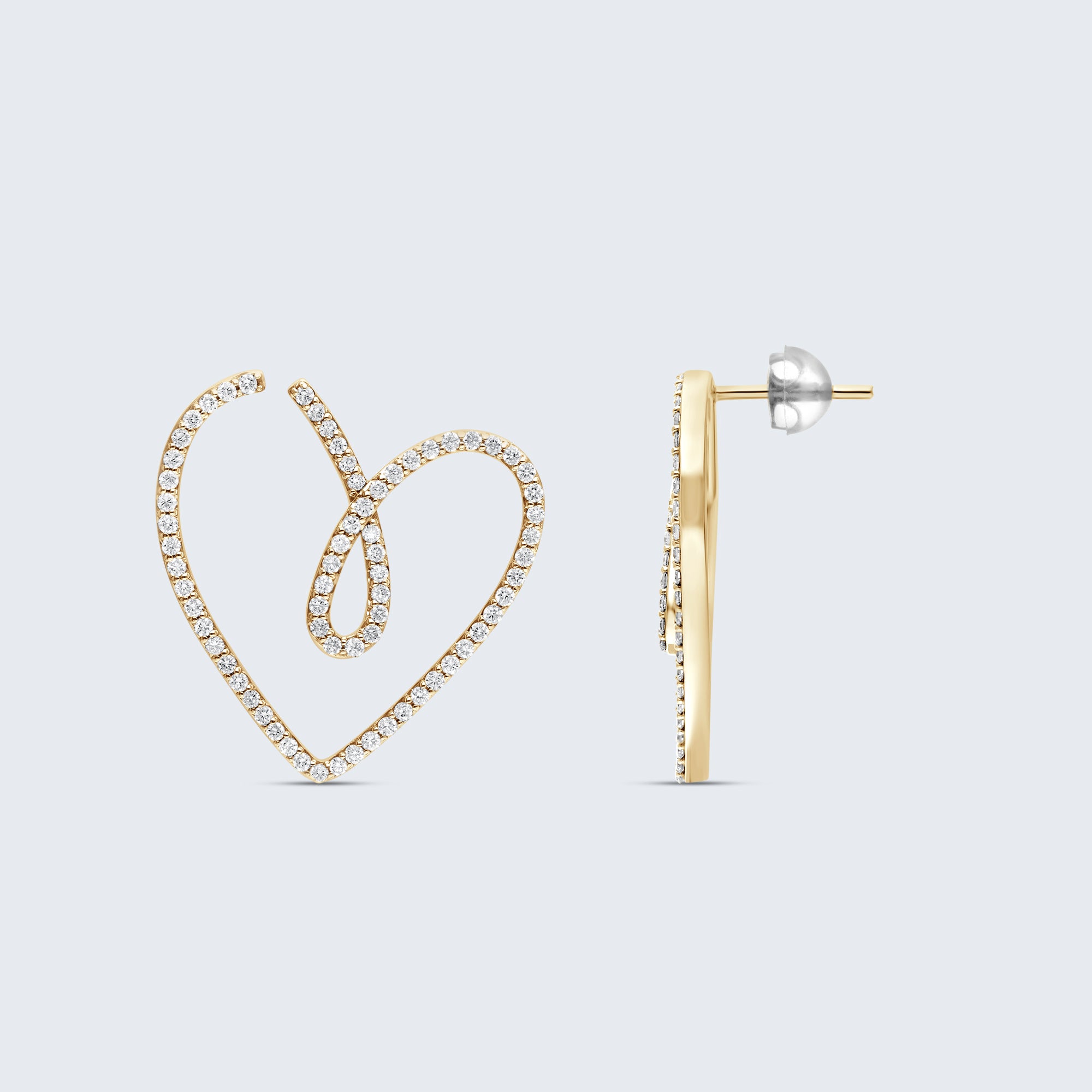 エンジェルハート ダイヤモンド イヤリング – 18Kゴールド、1.0カラット