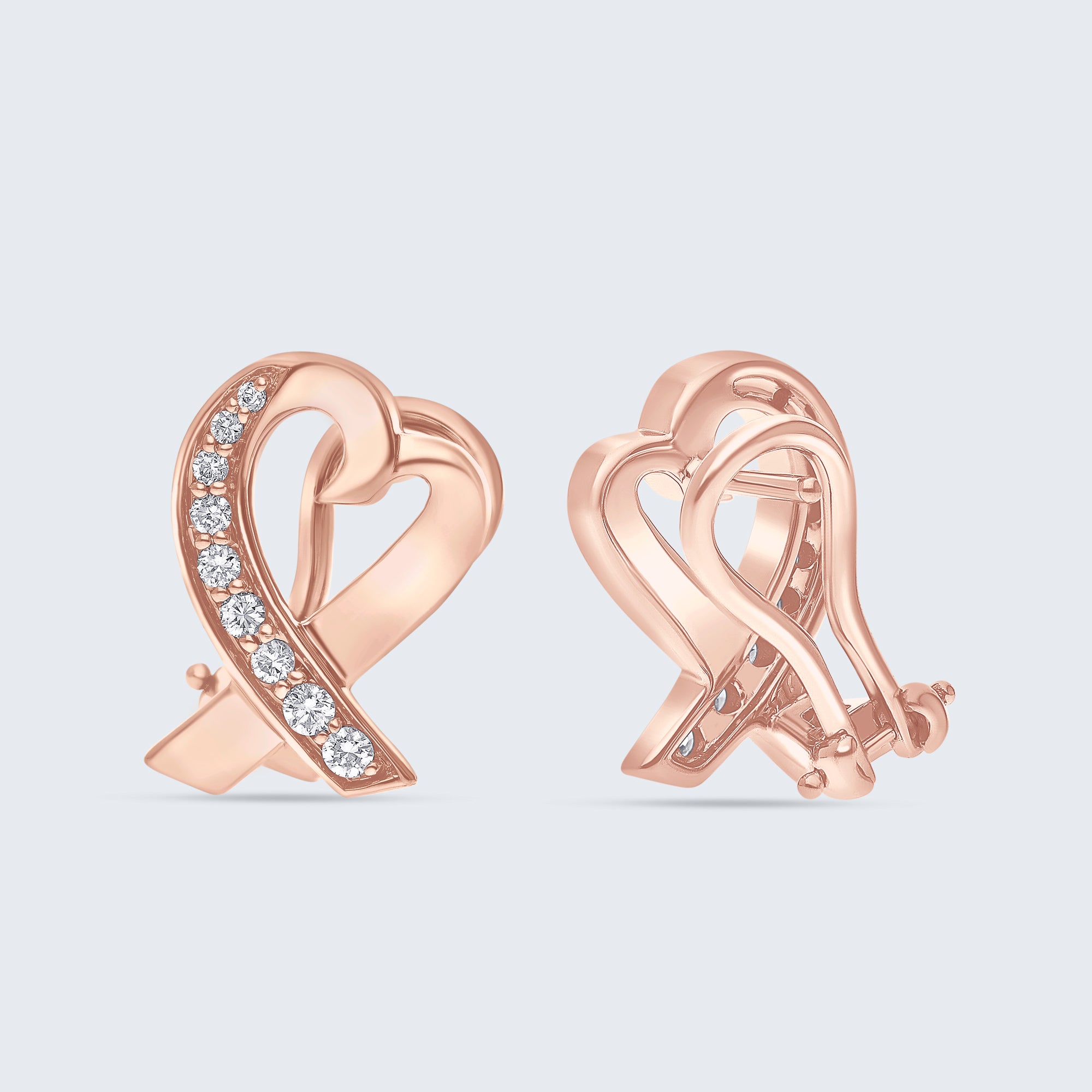 アートハート ダイヤモンド イヤリング – 18Kゴールド、0.20カラット