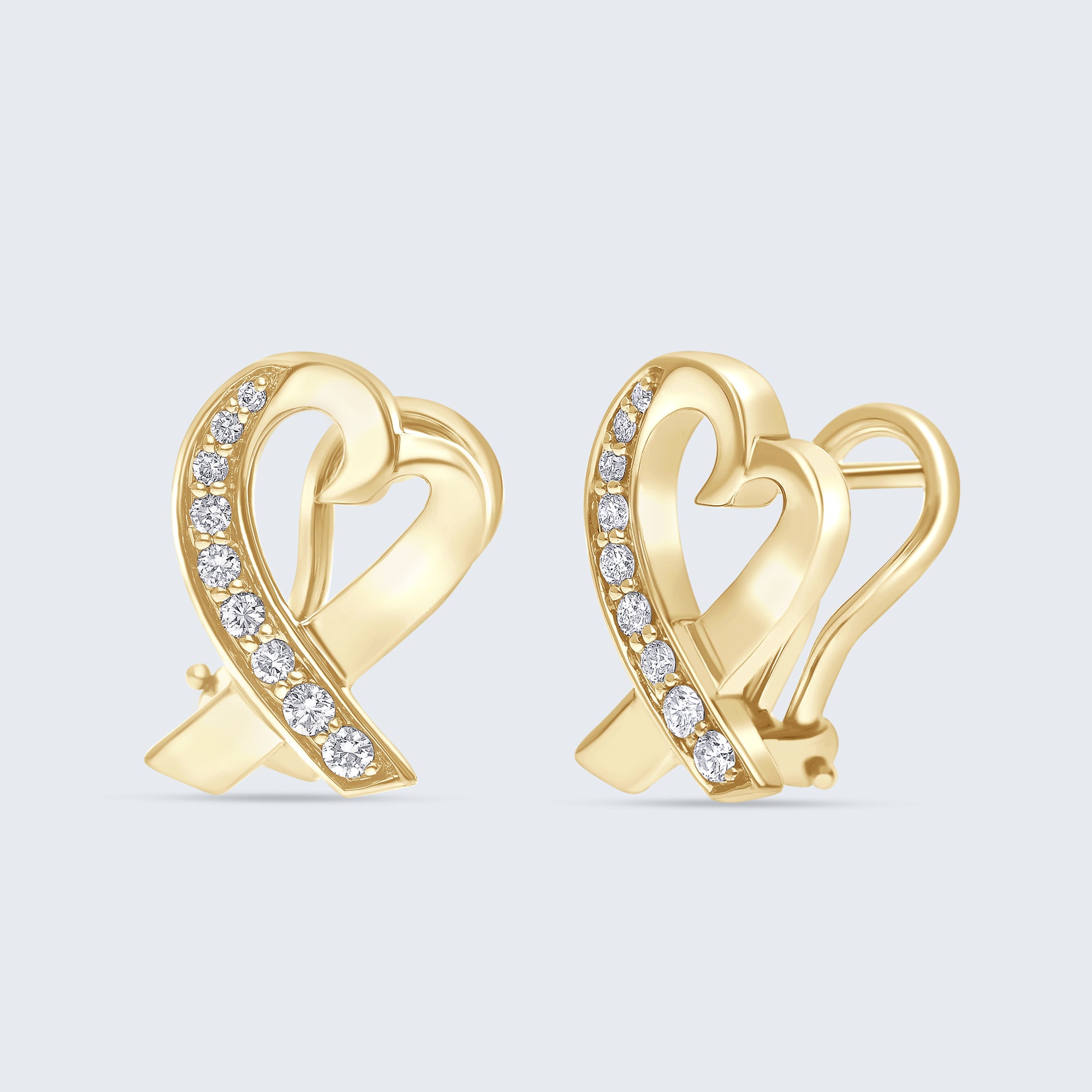 アートハート ダイヤモンド イヤリング – 18Kゴールド、0.20カラット