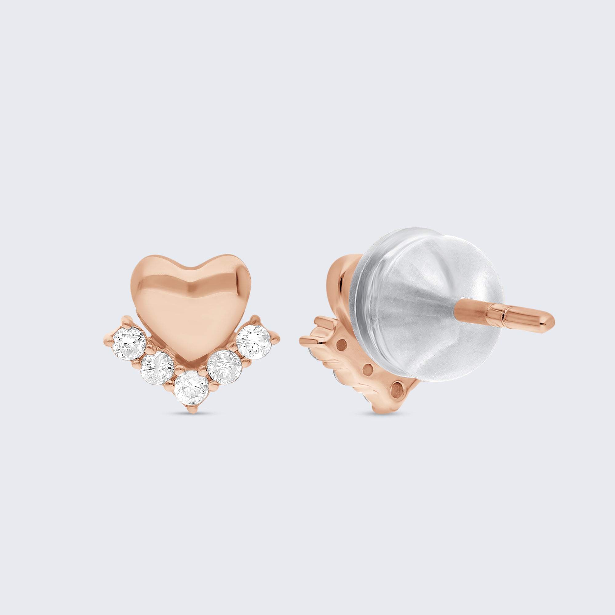 フローティングハート ダイヤモンド イヤリング – 18Kゴールド、0.10カラット
