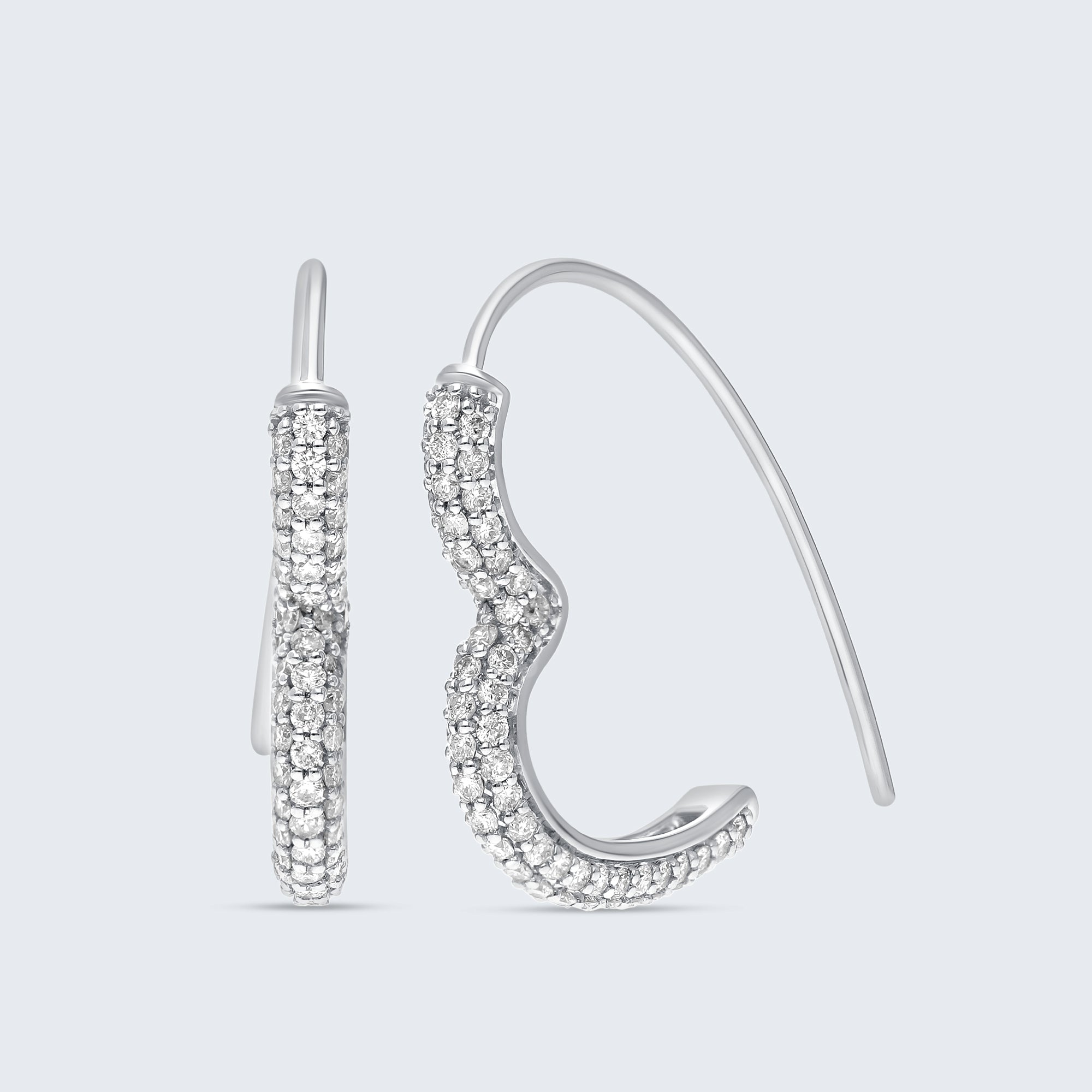 ムーンカーブ ダイヤモンド イヤリング – 18Kゴールド、1.0カラット