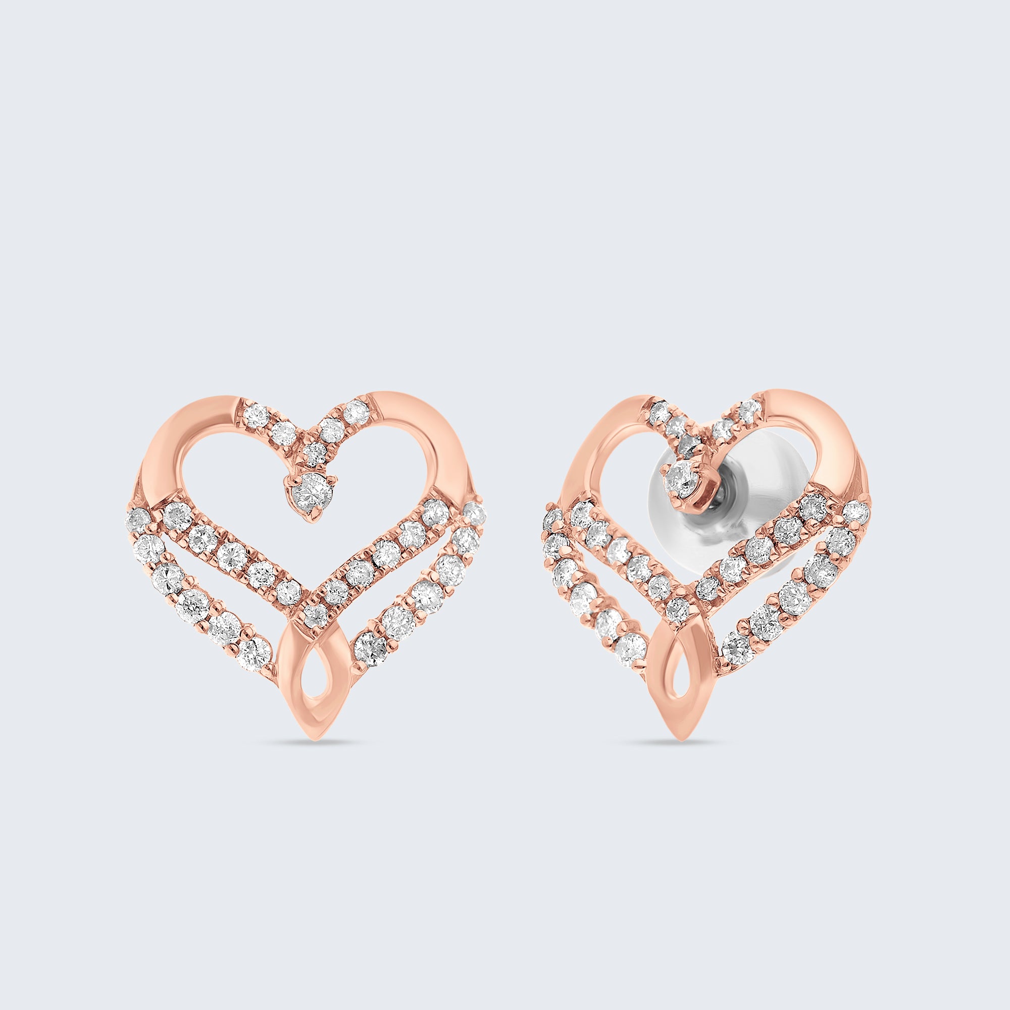 ツインフレーム ダイヤモンド イヤリング – 18Kゴールド、0.30カラット