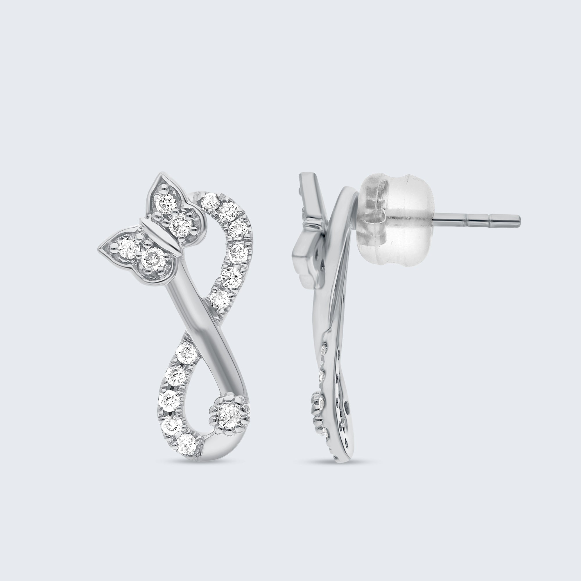 インフィニティ ダイヤモンド イヤリング – 18Kゴールド、0.24カラット