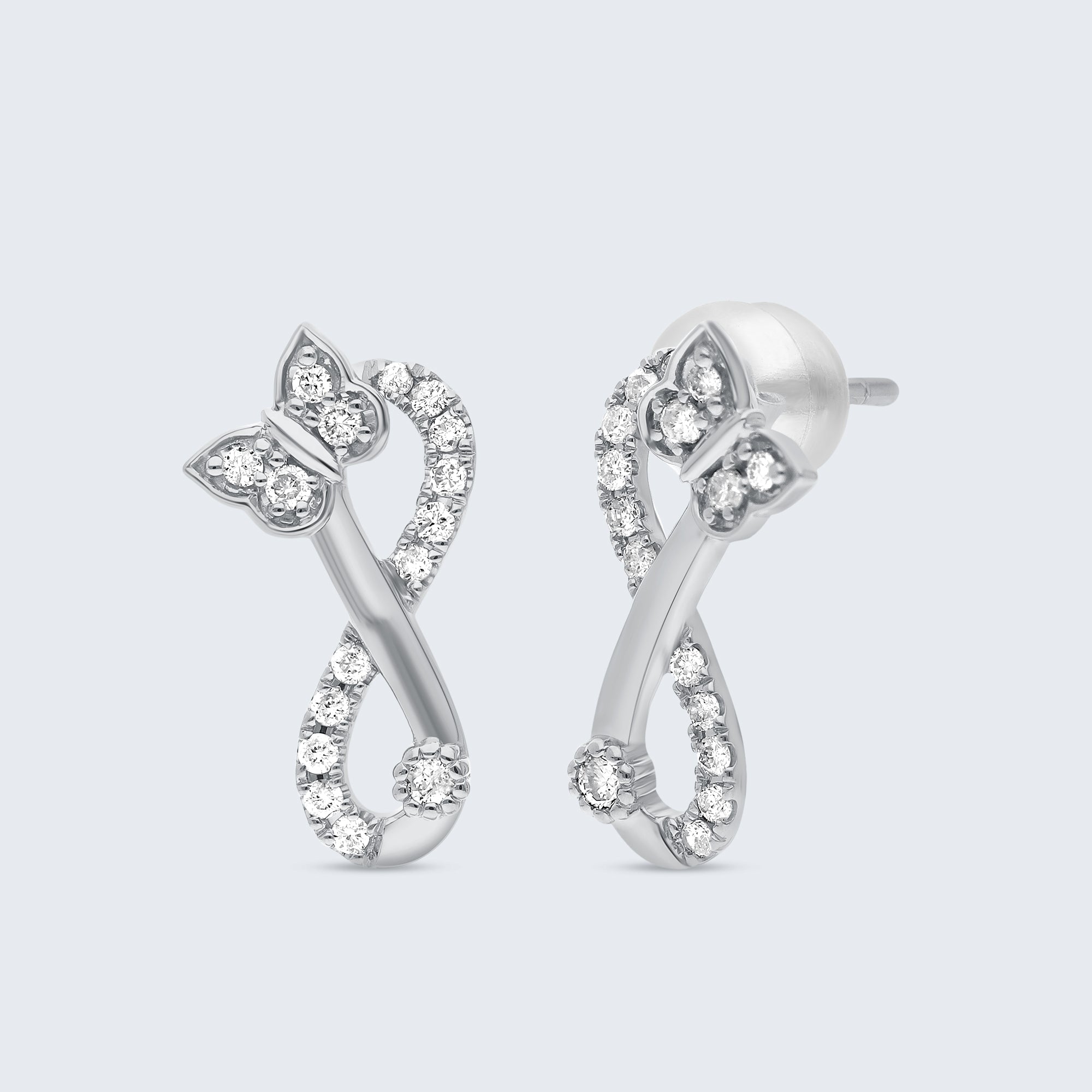 インフィニティ ダイヤモンド イヤリング – 18Kゴールド、0.24カラット