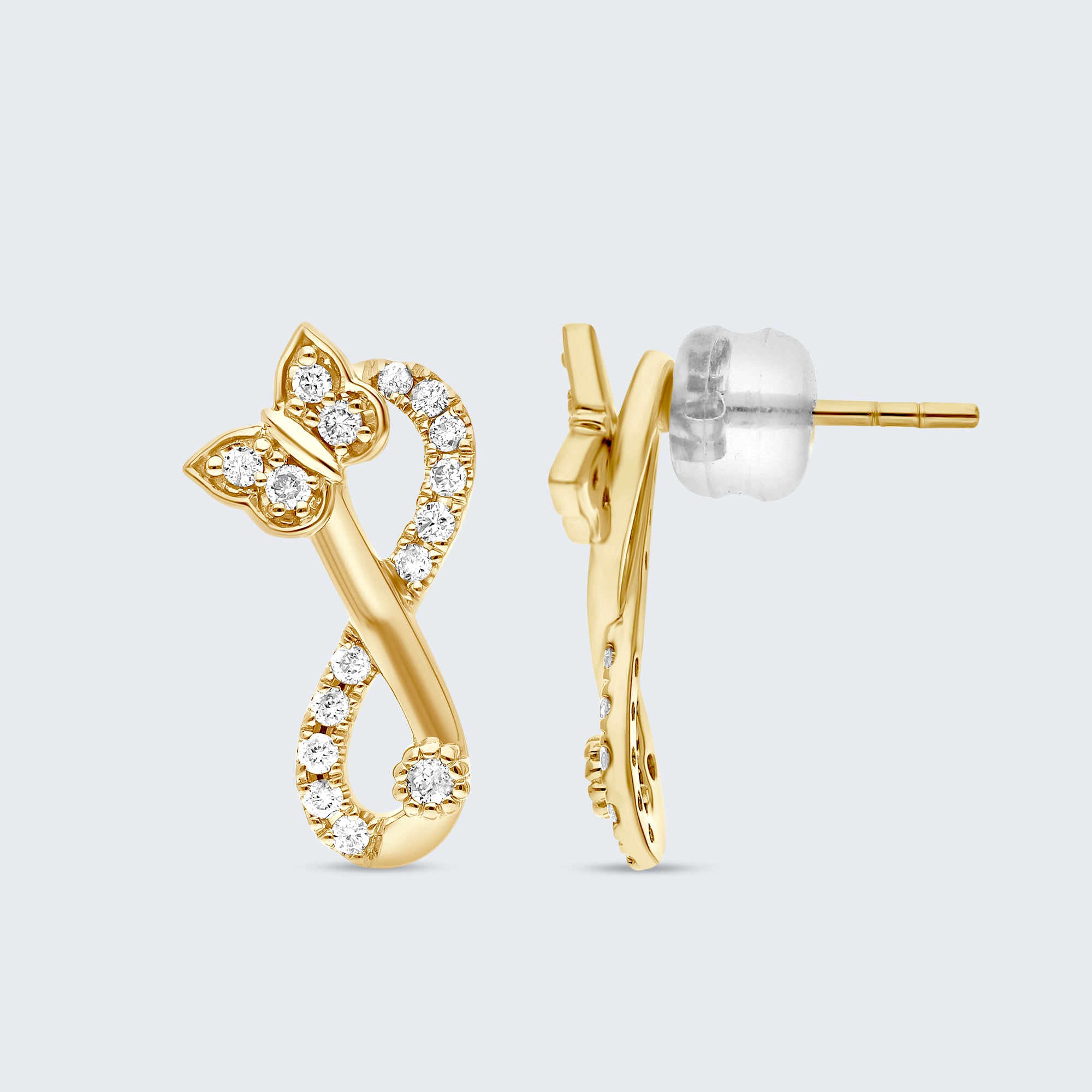 インフィニティ ダイヤモンド イヤリング – 18Kゴールド、0.24カラット