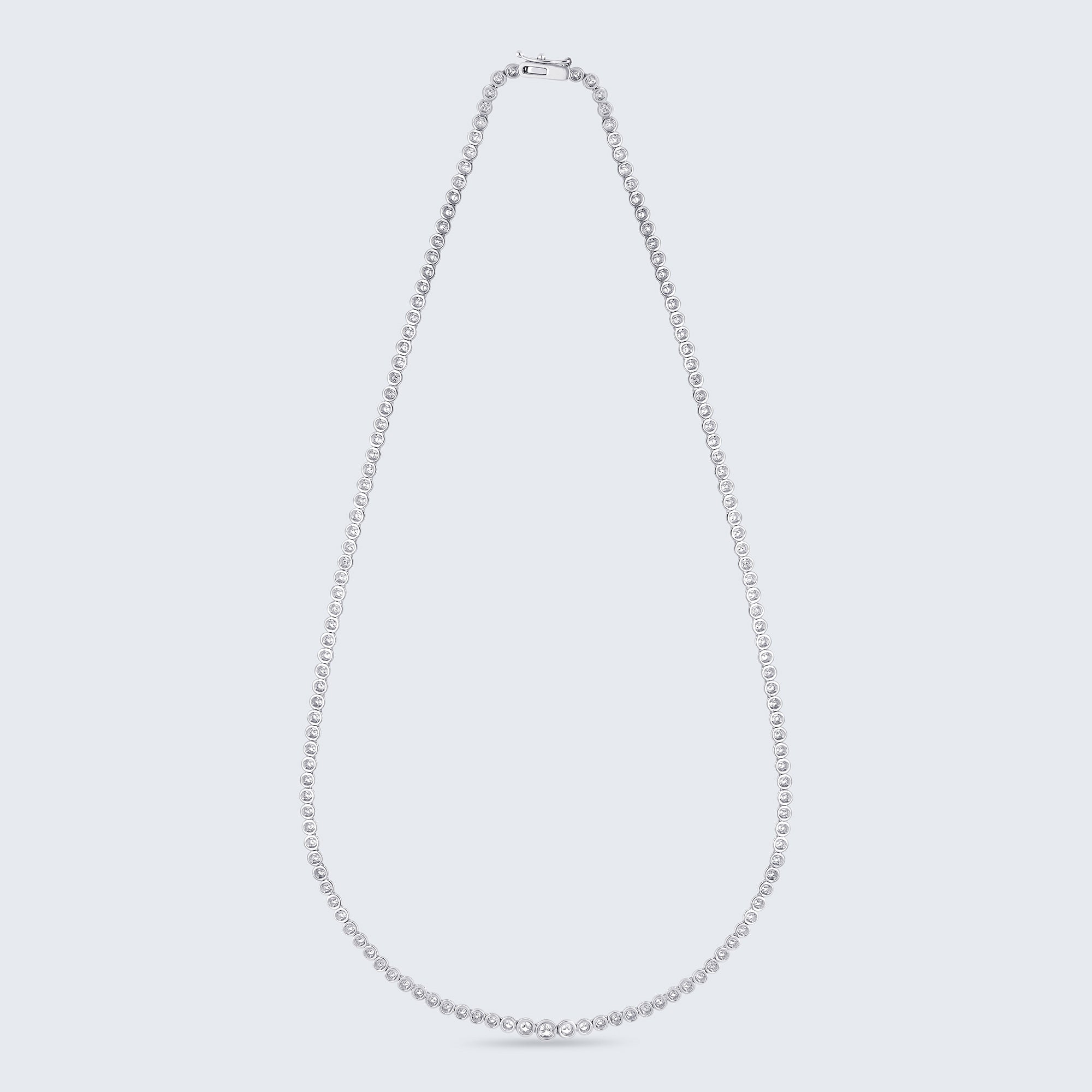 ダイヤモンド テニスネックレス – K18WG / YG、2.0カラット