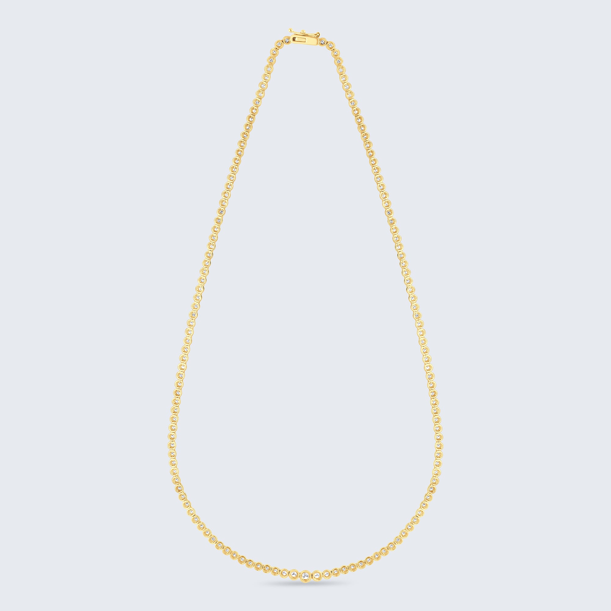 ダイヤモンド テニスネックレス – K18WG / YG、2.0カラット