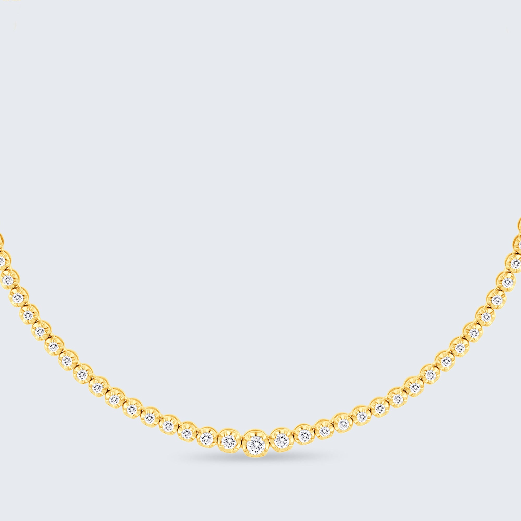 ダイヤモンド テニスネックレス – K18WG / YG、2.0カラット