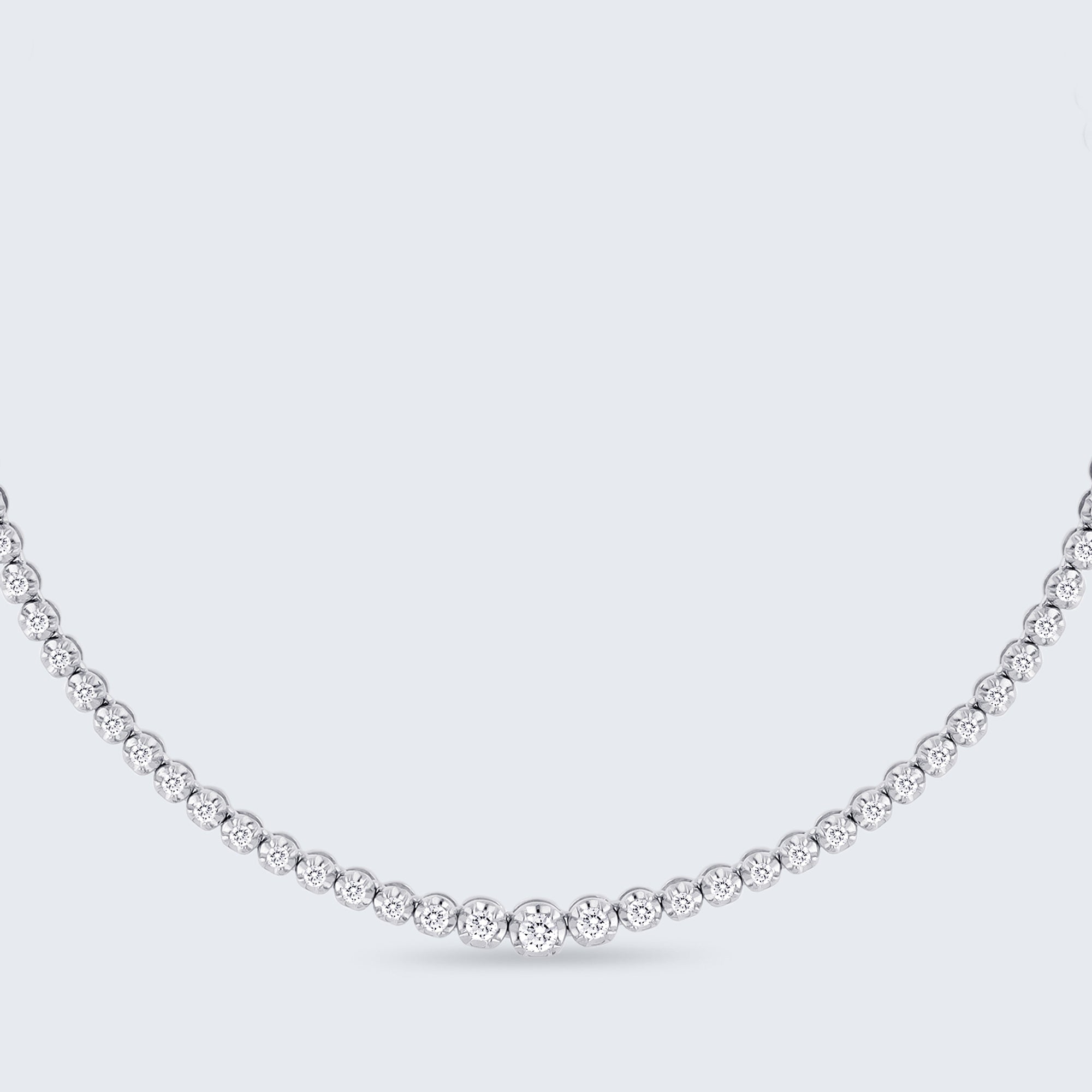 ダイヤモンド テニスネックレス – K18WG / YG、2.0カラット