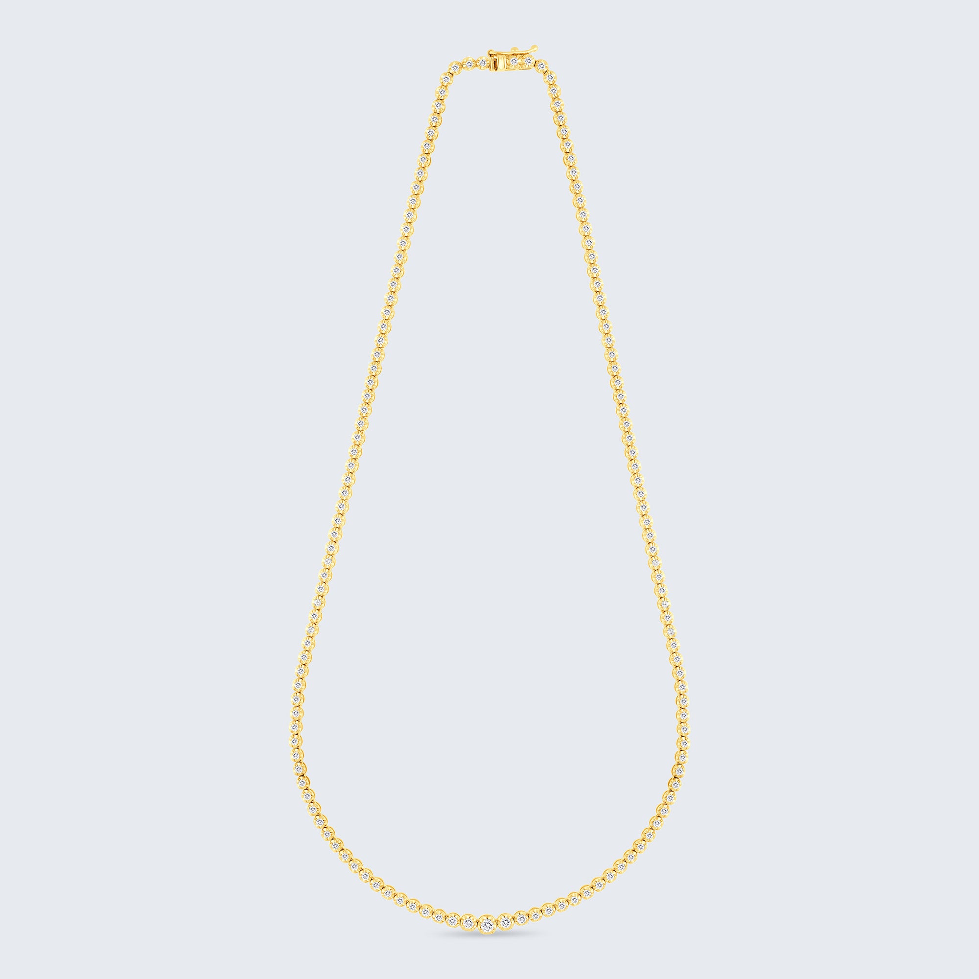 ダイヤモンド テニスネックレス – K18WG / YG、2.0カラット