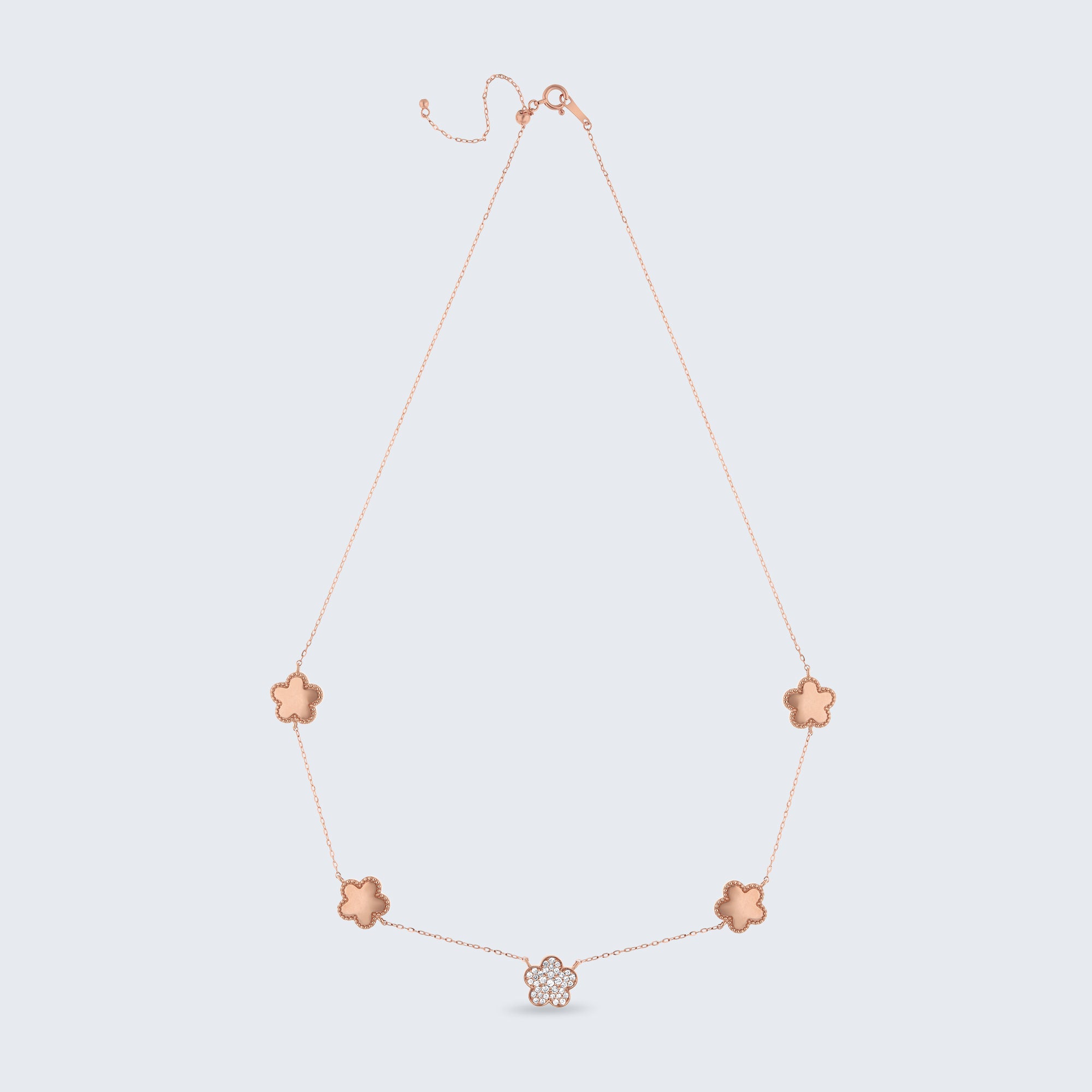 フローラルエレガンス ダイヤモンドネックレス - 18Kゴールド、0.24カラット