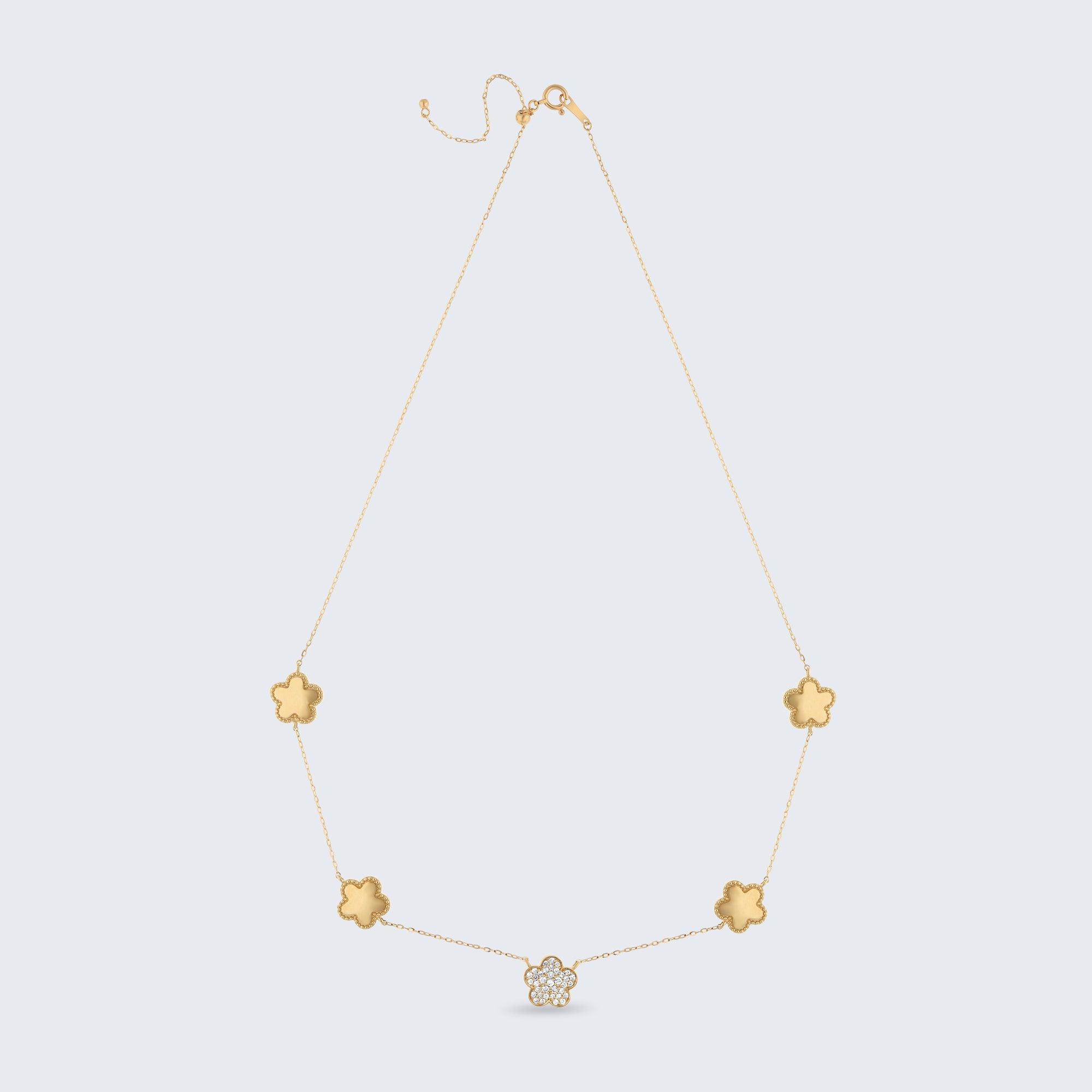 フローラルエレガンス ダイヤモンドネックレス - 18Kゴールド、0.24カラット