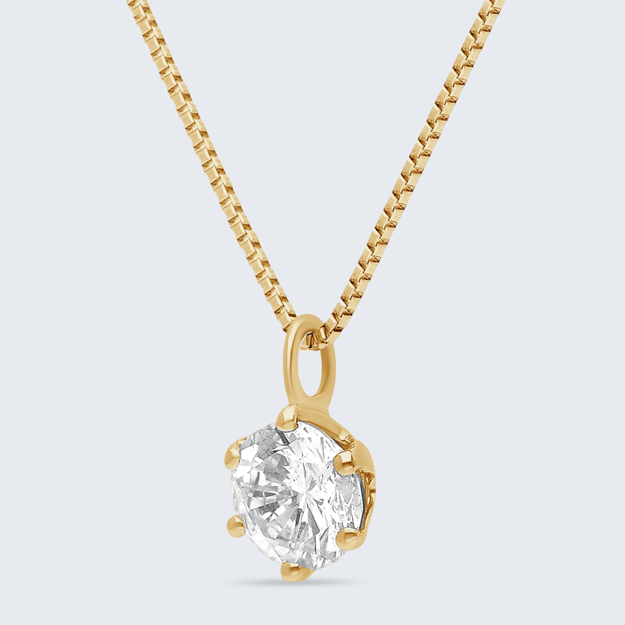 ソリティア・ダイヤモンド・ペンダント – K18ゴールド、0.25ct(チェーンはオプション)