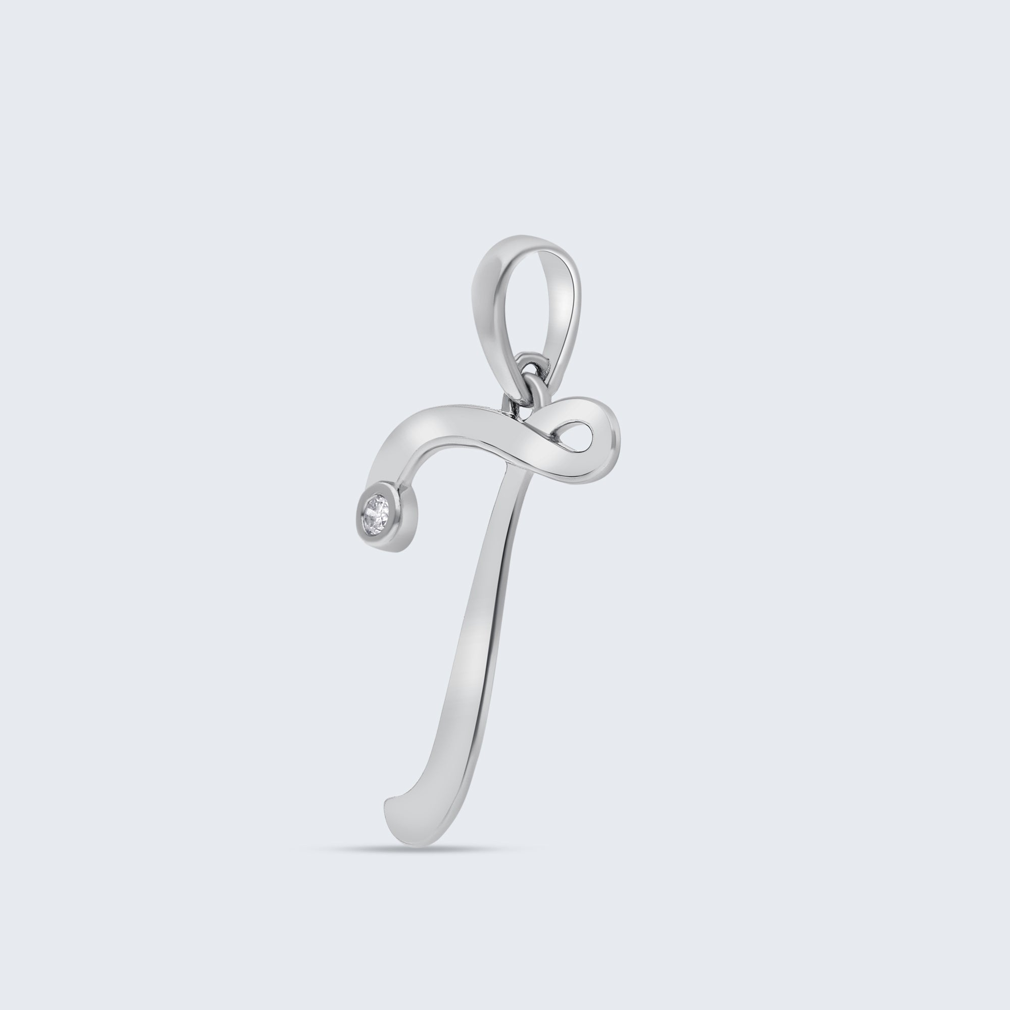K18 イニシャルペンダント「T」 – 0.01ct ダイヤモンド(チェーンはオプション)
