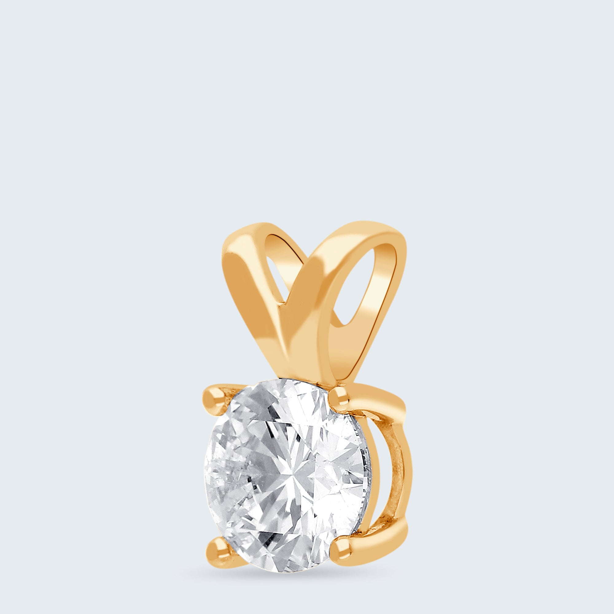 ソリティア・ダイヤモンド・ペンダント – K18ゴールド、0.75ct(チェーンはオプション)