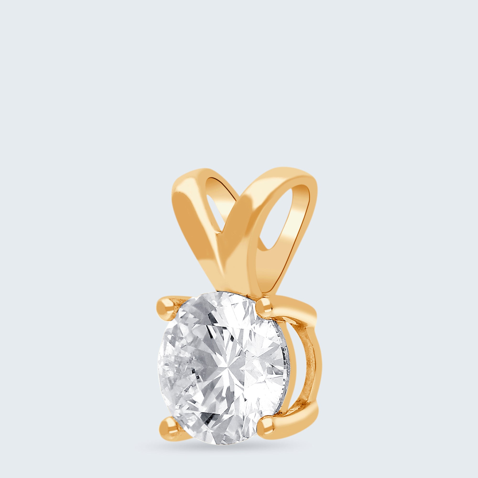 ソリティア・ダイヤモンド・ペンダント – K18ゴールド、0.75ct(チェーンはオプション)
