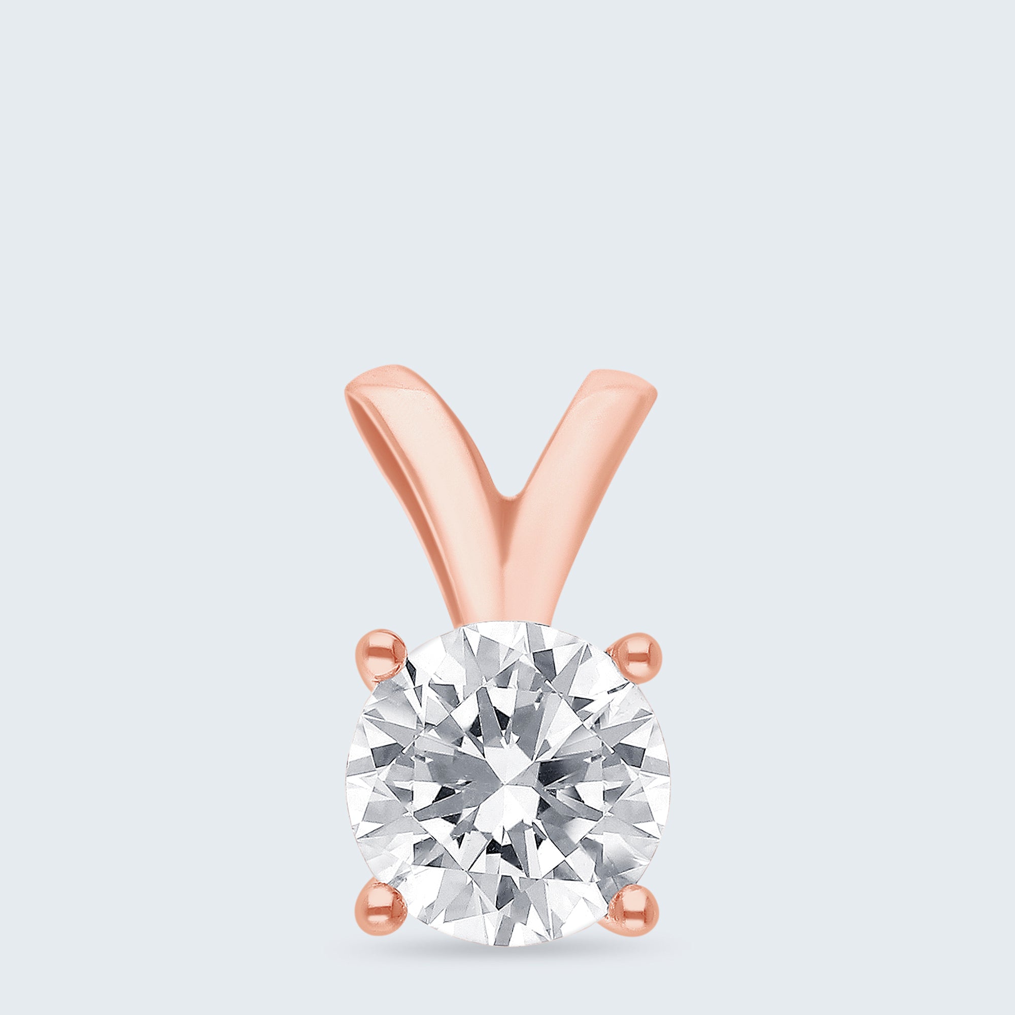 ソリティア・ダイヤモンド・ペンダント – K18ゴールド、0.75ct(チェーンはオプション)