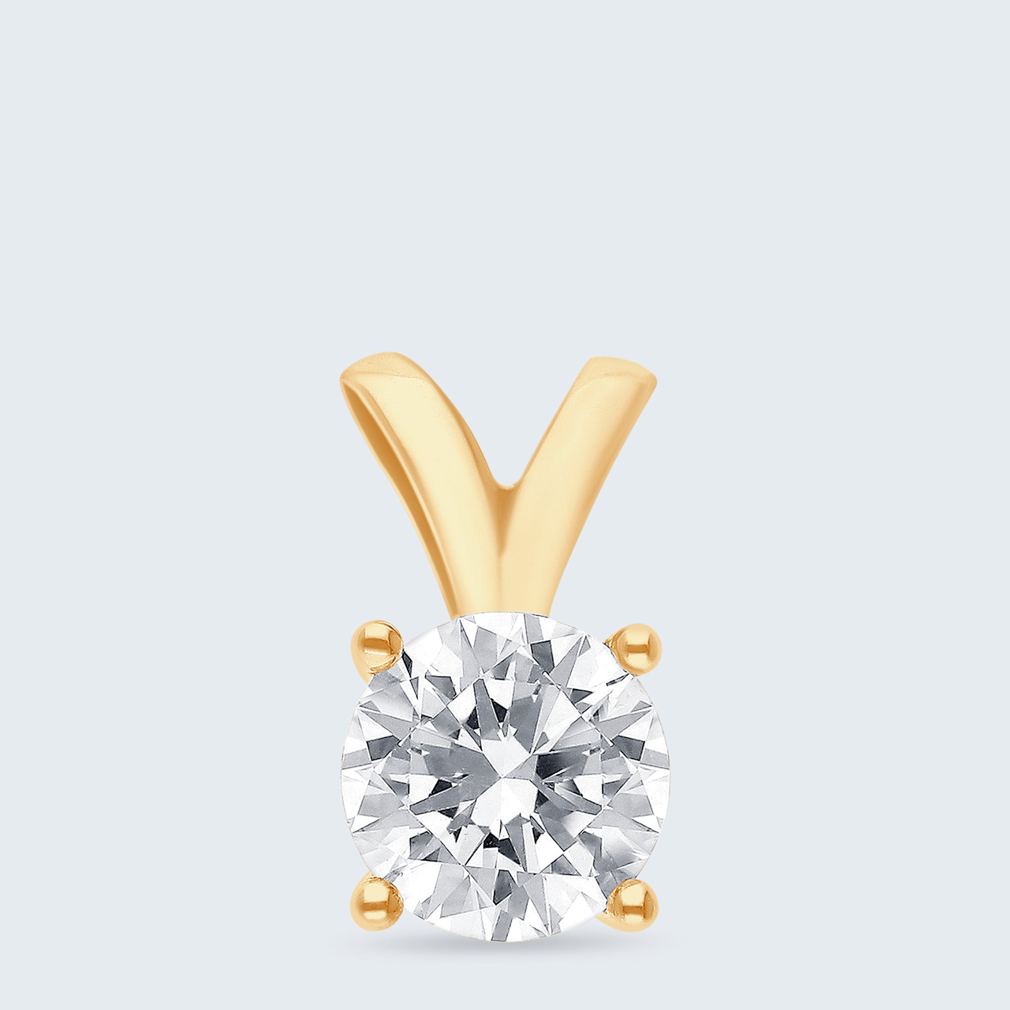 ソリティア・ダイヤモンド・ペンダント – K18ゴールド、0.75ct(チェーンはオプション)