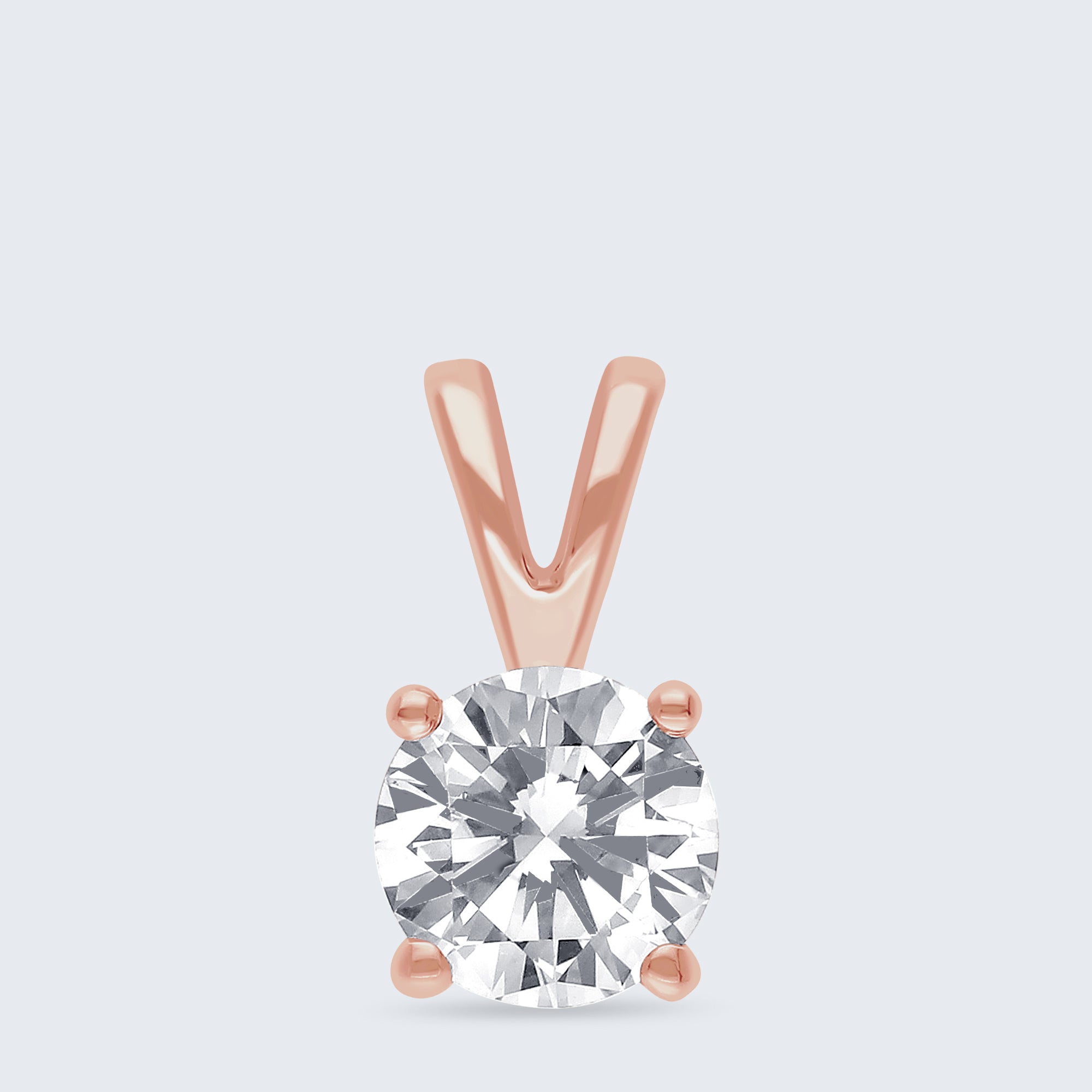 ソリティア・ダイヤモンド・ペンダント – K18ゴールド、0.50ct(チェーンはオプション)