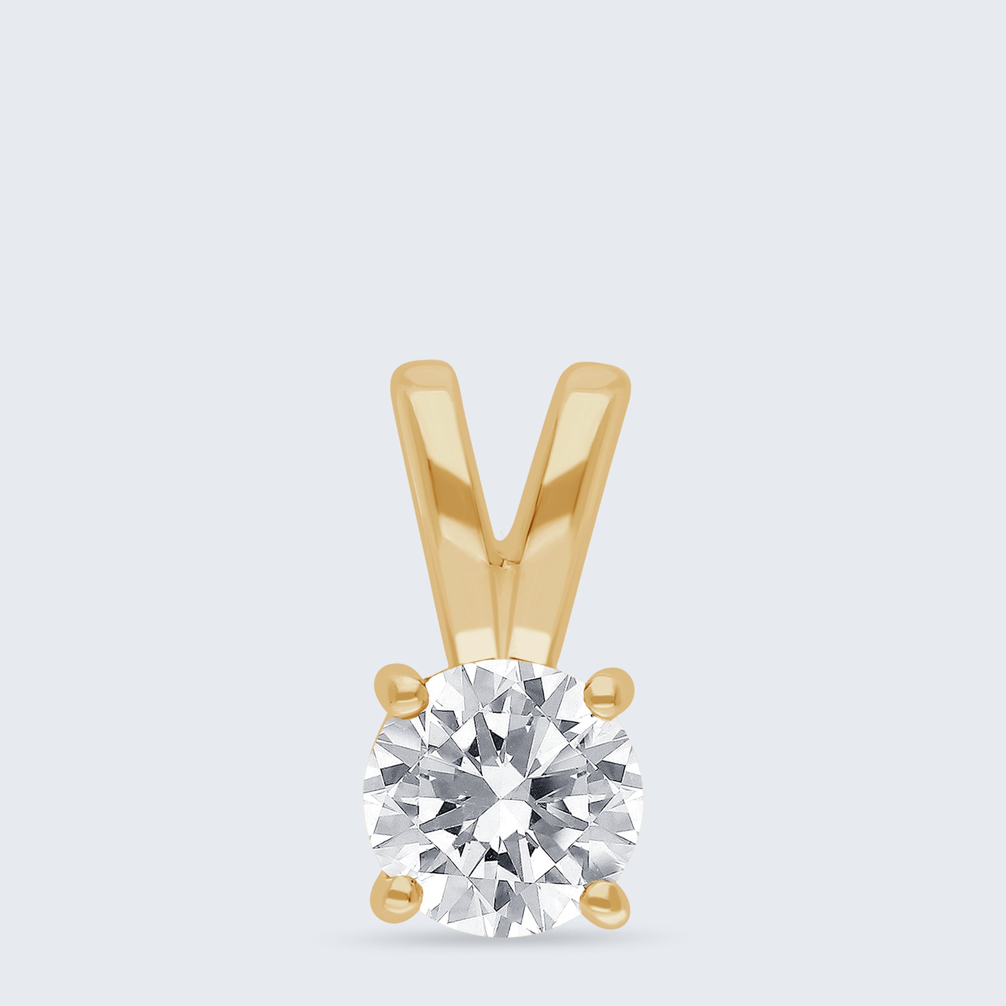 ソリティア・ダイヤモンド・ペンダント – K18ゴールド、0.30ct(チェーンはオプション)
