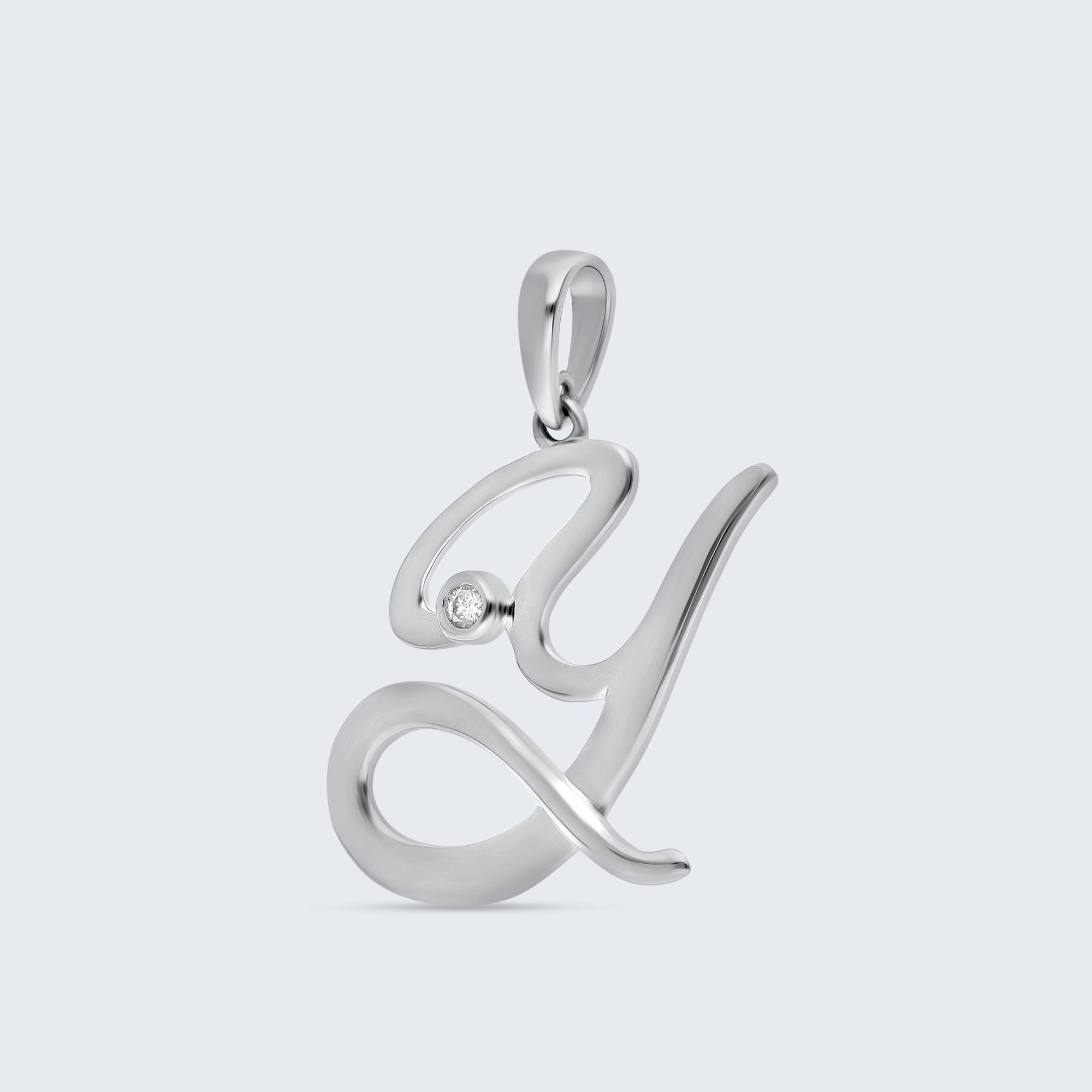 K18 イニシャルペンダント「Y」 – 0.01ct ダイヤモンド(チェーンはオプション)