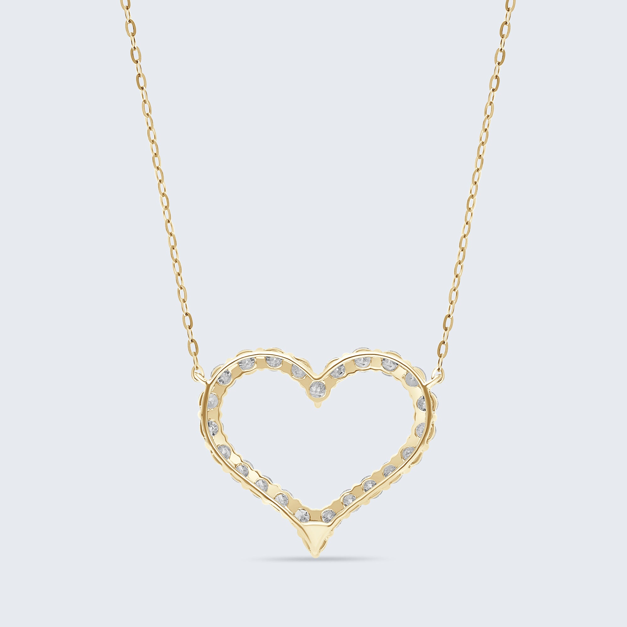 オープンハート ダイヤモンドペンダント – 18Kゴールド、0.75カラット