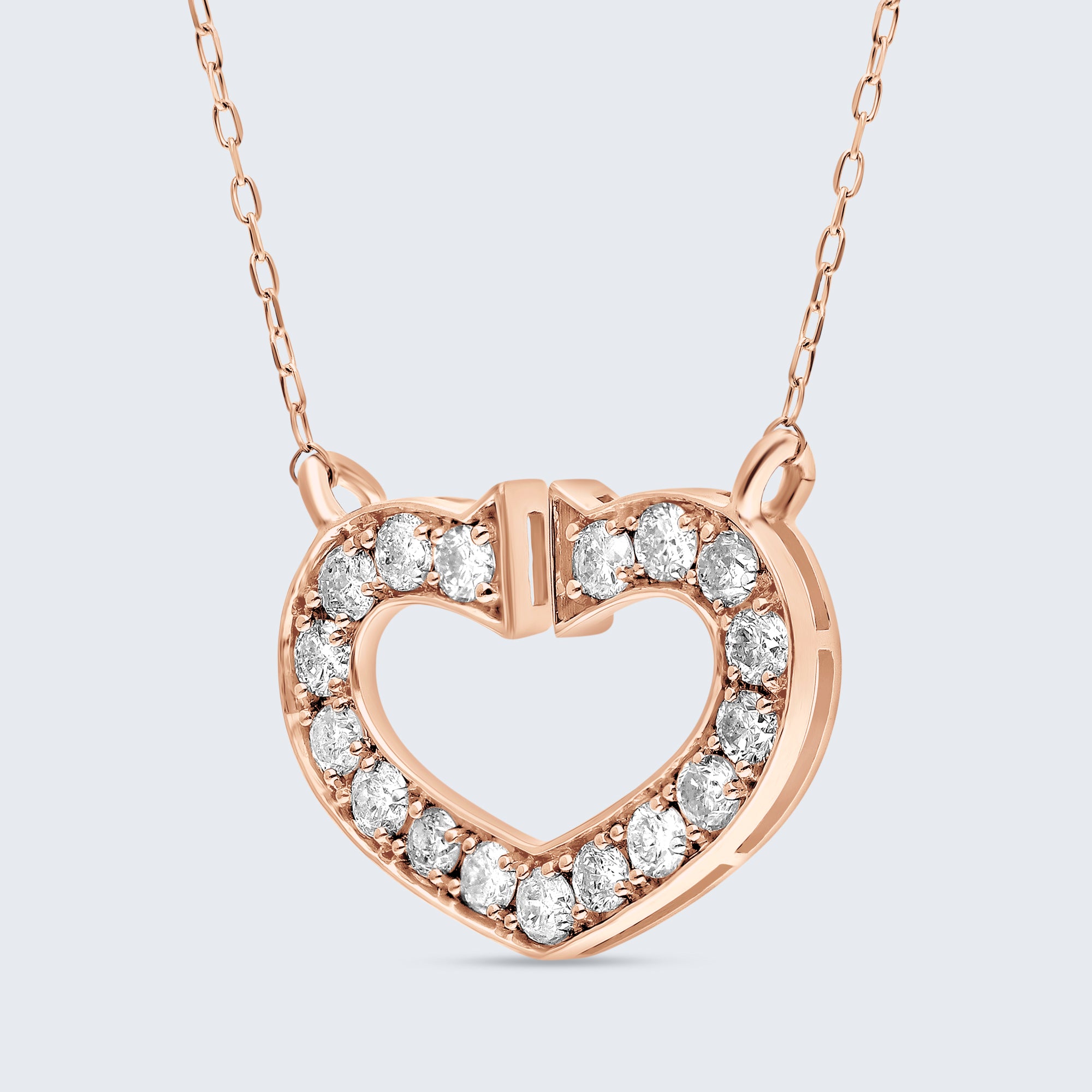 チャンキーオープンハート ダイヤモンドペンダント – 18Kゴールド、0.50カラット