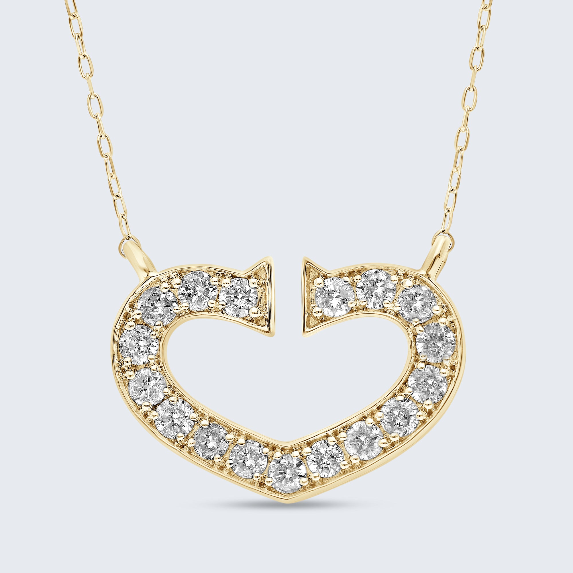 チャンキーオープンハート ダイヤモンドペンダント – 18Kゴールド、0.50カラット