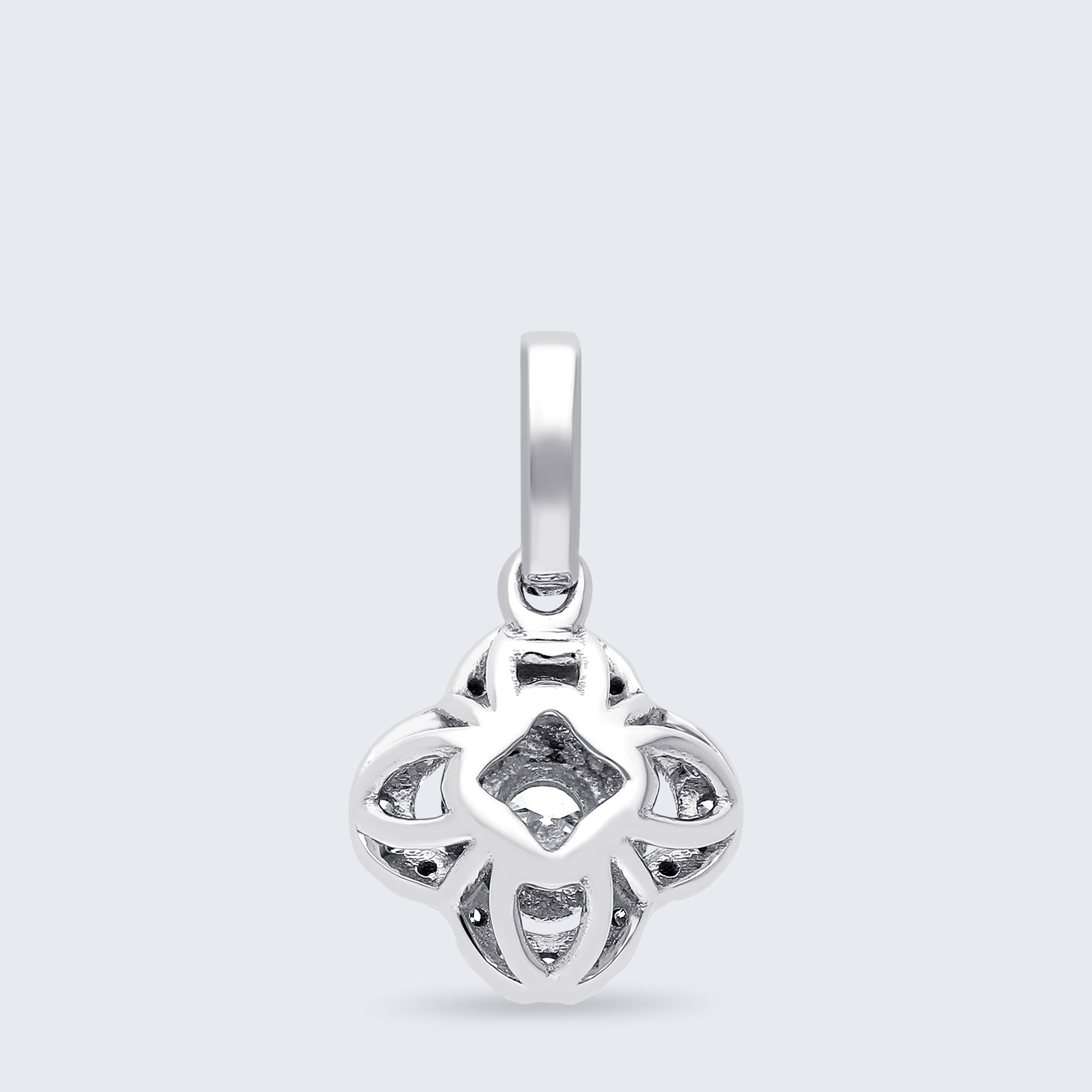 ヘイロー・ブルームダイヤモンドペンダント – K18ゴールド、0.25ct (チェーンはオプション)