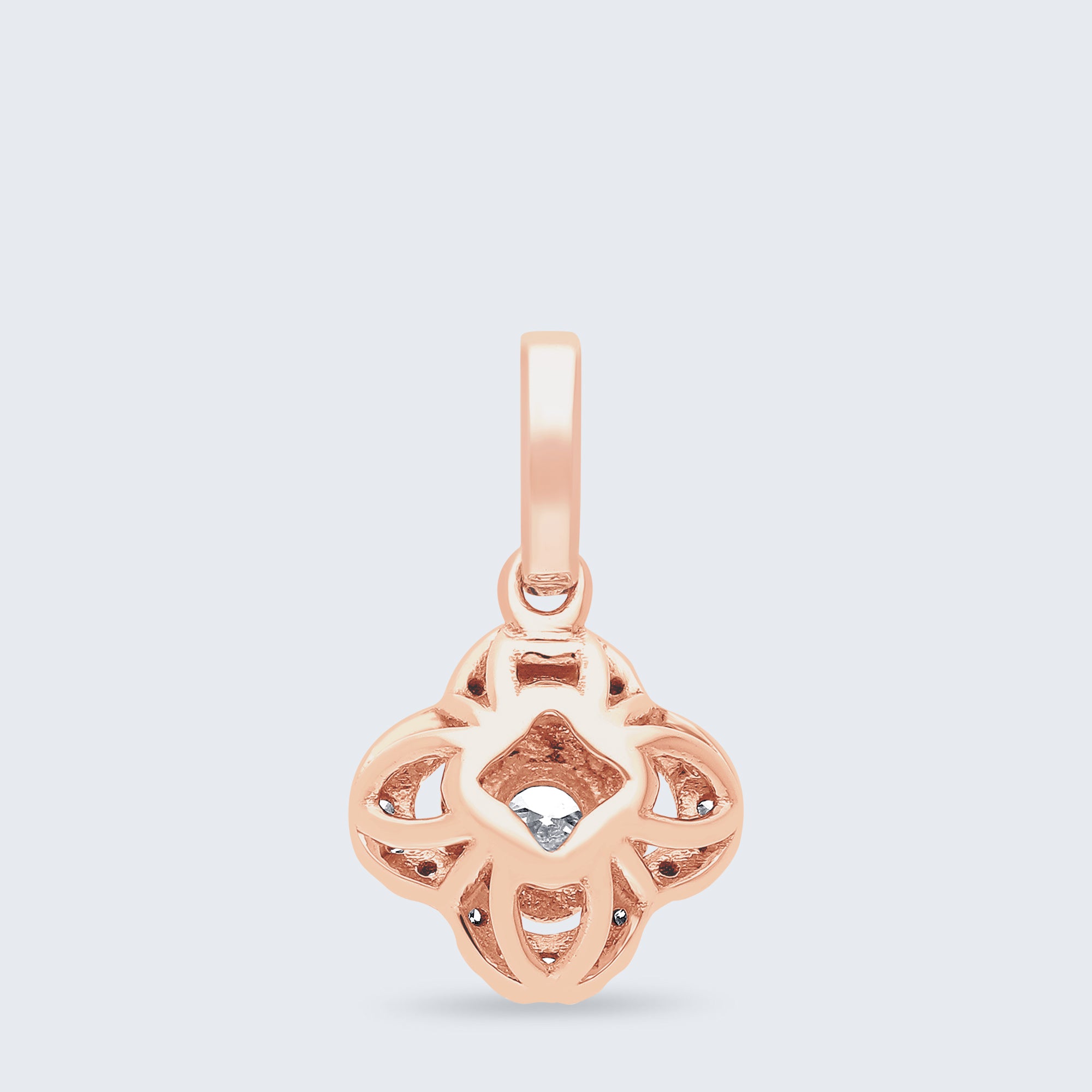ヘイロー・ブルームダイヤモンドペンダント – K18ゴールド、0.25ct (チェーンはオプション)