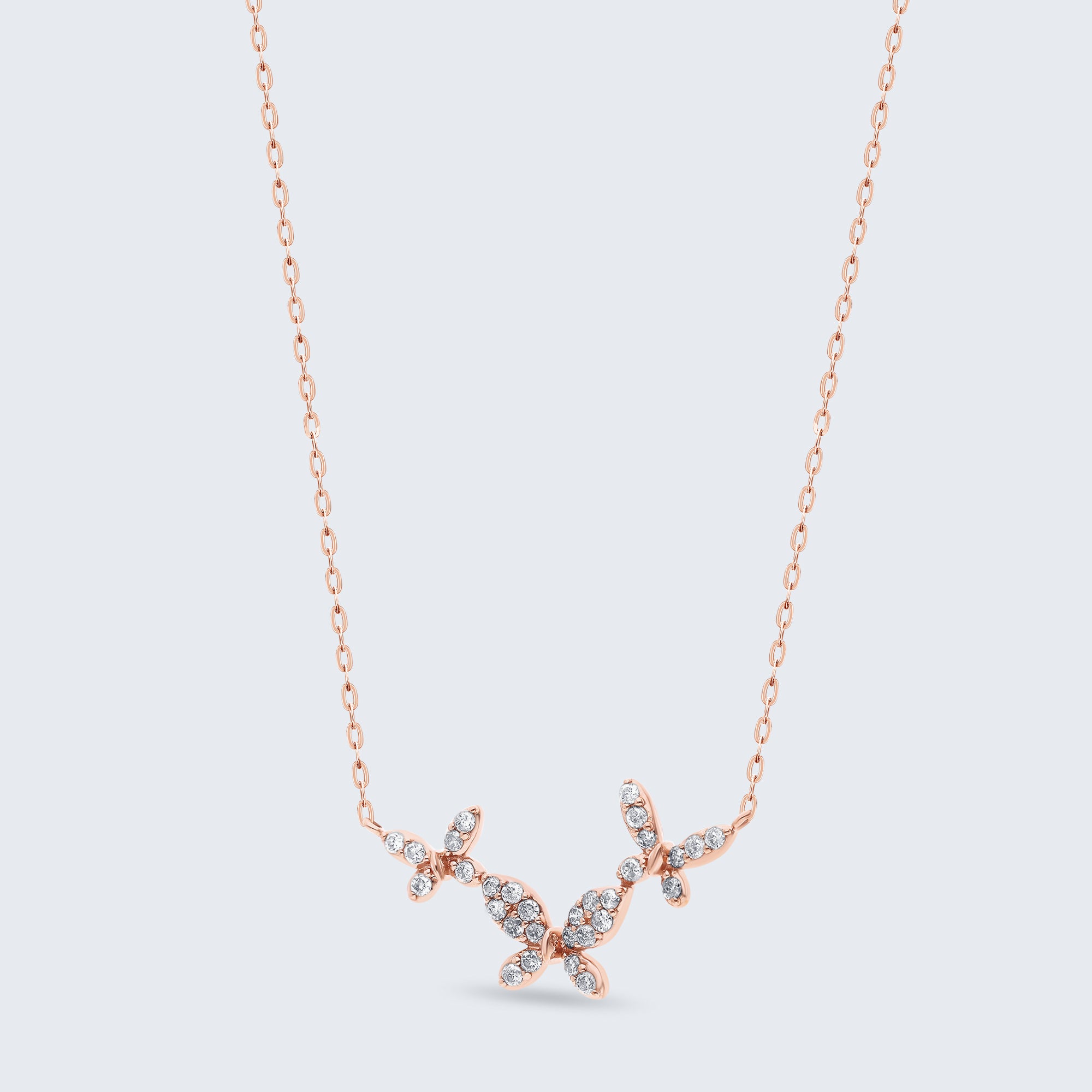 バタフライ・ダイヤモンド・ペンダント(K18ゴールド、0.35ct)