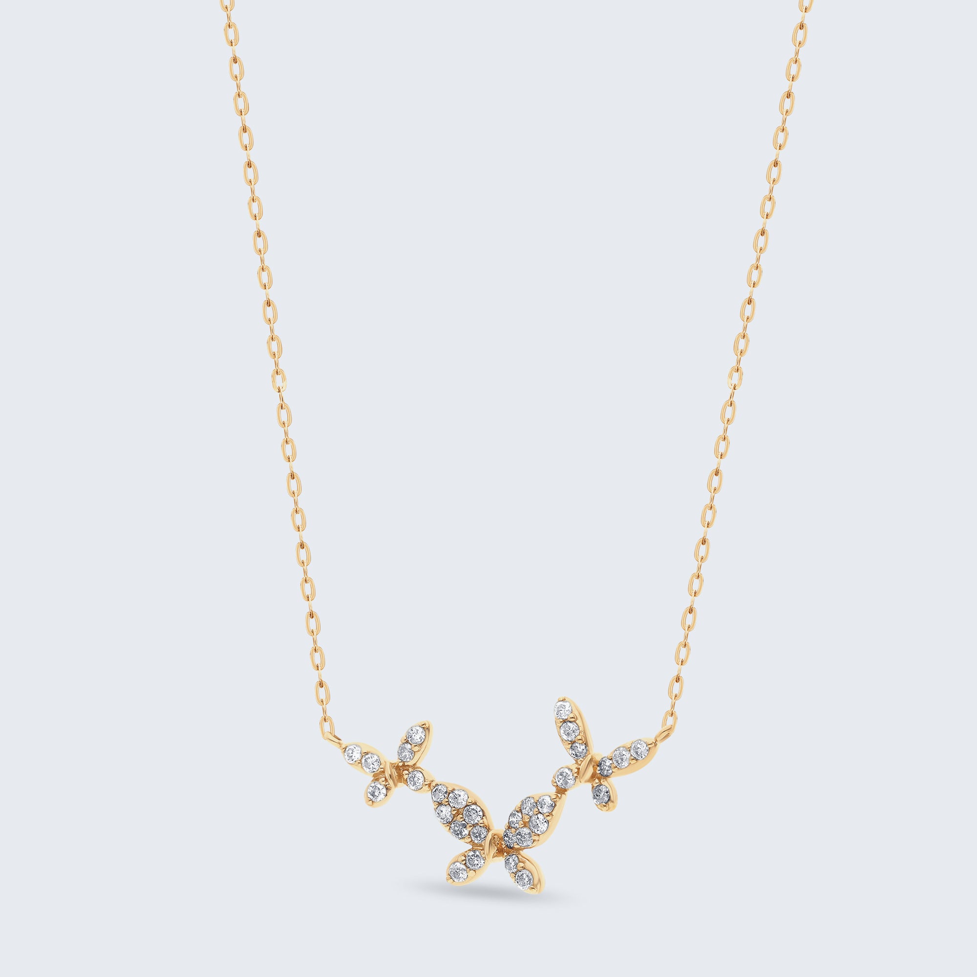 バタフライ・ダイヤモンド・ペンダント(K18ゴールド、0.35ct)