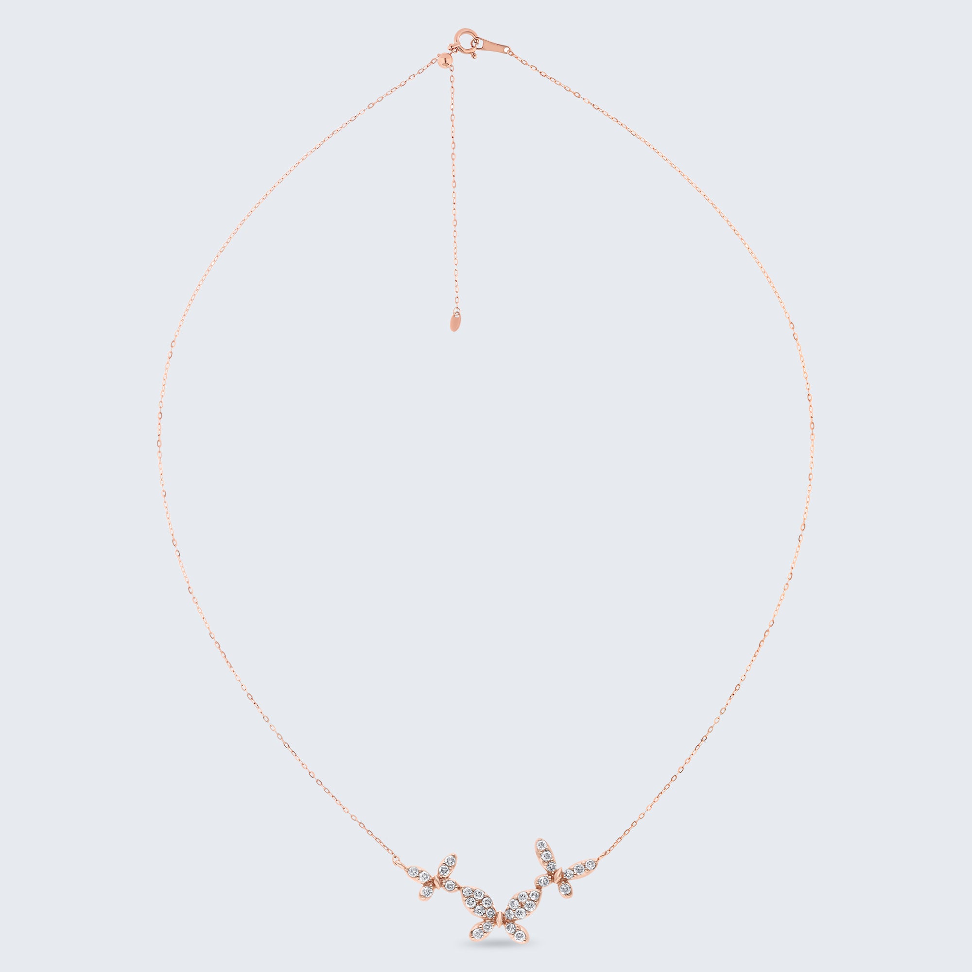 バタフライ・ダイヤモンド・ペンダント(K18ゴールド、0.35ct)