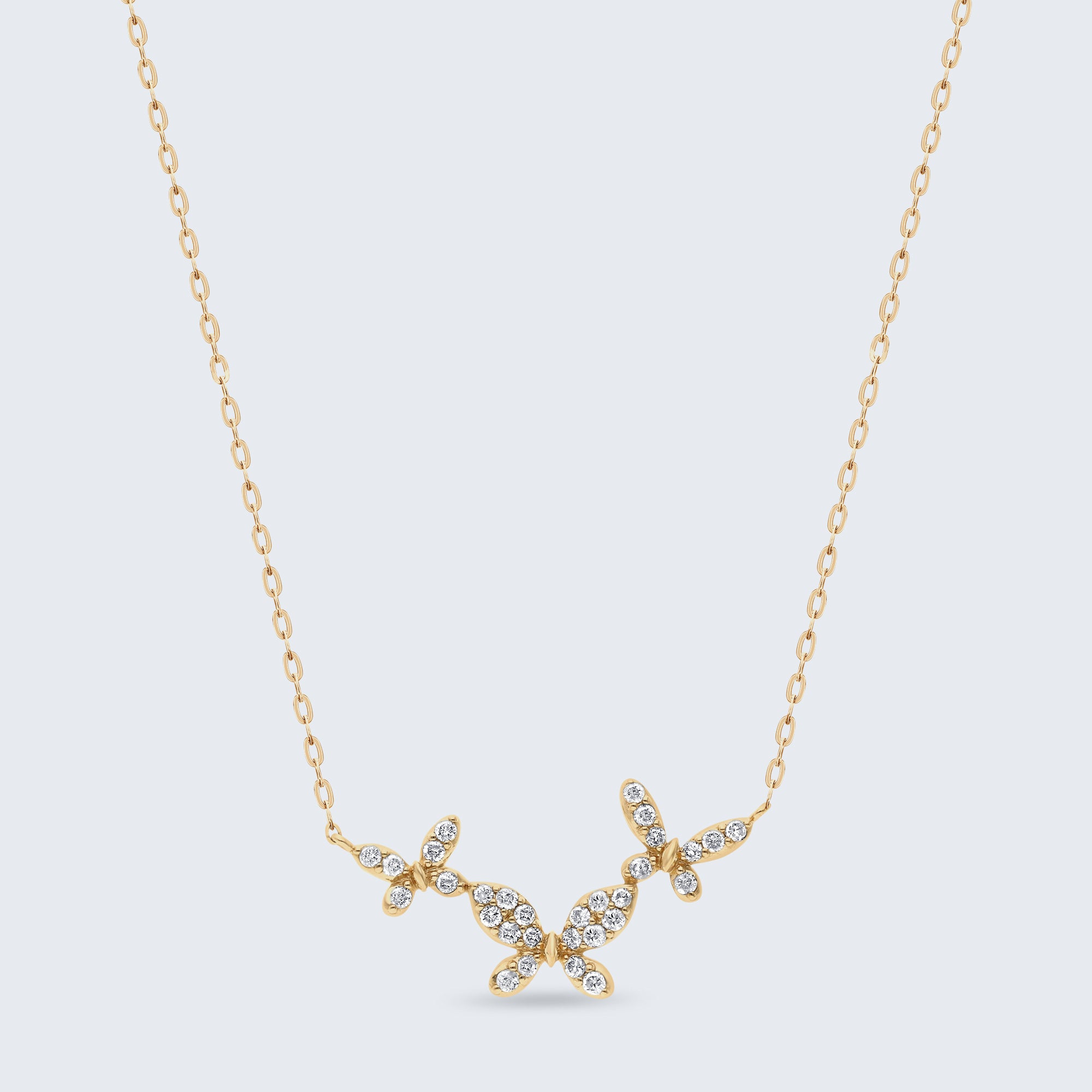 バタフライ・ダイヤモンド・ペンダント(K18ゴールド、0.35ct)