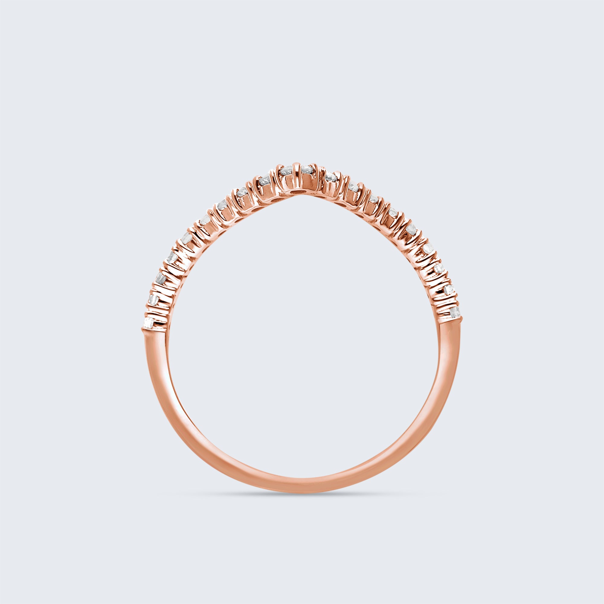 シェブロン・ダイヤモンド・リング - K18ゴールド、0.32ct